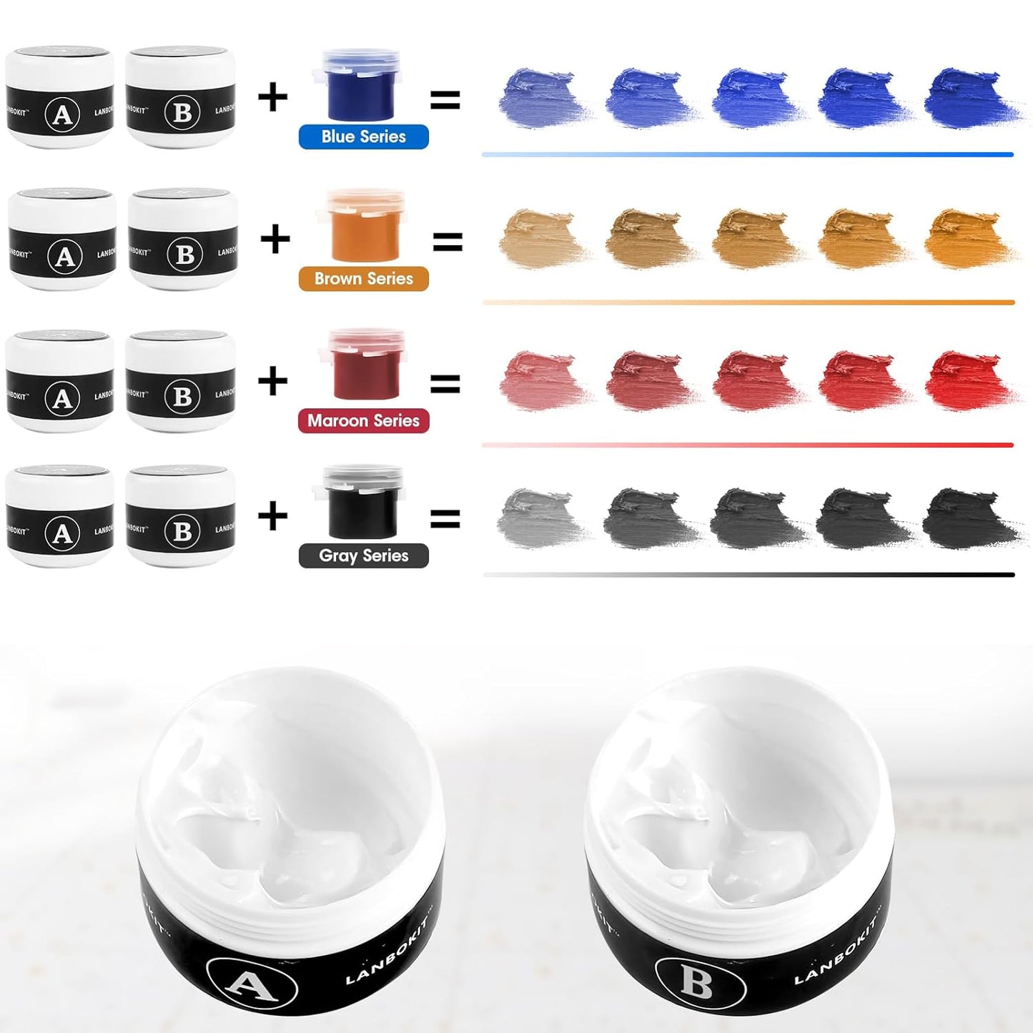 Tile & Fiberglass Tub Repair Kit(Color Matching), Porcelain Sink Repair Kit, Countertop Repair Kit for Granite, Marble, Quartz, Ceramic & Shower Repair Kit for Chips, Cracks, Scratches, Holes