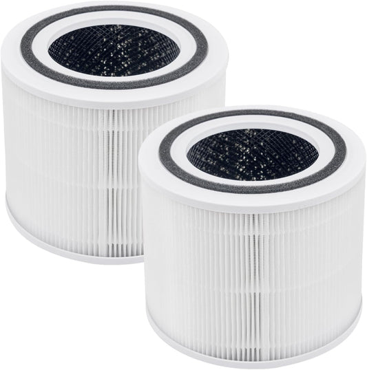 Air Purifier Replacement Filter Compatible with Levoit Core Mini Air Purifier Filter 3-in-1 H13 True HEPA Filters, High-Efficiency Activated Carbon Filter, Replace Part Core Mini-RF, 2 Pack