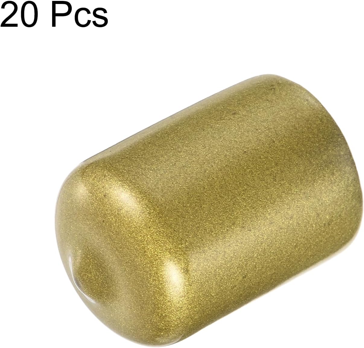 uxcell 20pcs Rubber End Caps 3/4"(19mm) ID Vinyl Round Tube Bolt Cap Cover Thread Protectors Gold