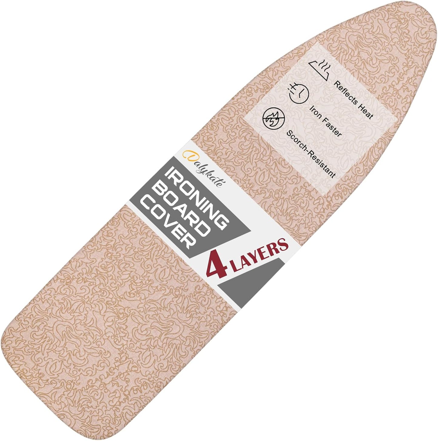 Extra-Wide Ironing Board Cover and Pad Replacement with Scorch and Stain Resistant Thick Padding and Elasticized Edge 18" x 49" Ironing Board Covers 4 Fasteners and 1 Protective Scorch Mesh Cloth