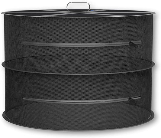 AC Infinity Herb Drying Rack, 2-Layer Hanging Mesh Net for Plants, Seeds, and Buds, 18" Diameter Fit in Grow Tents Closets Hydroponics