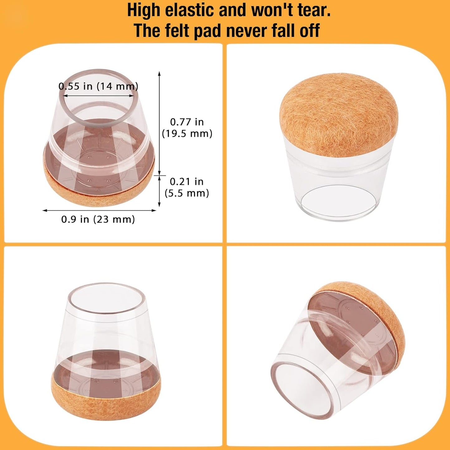 32 Pcs New Extra Small Chair Leg Protectors for Hardwood Floors, Silicone Chair Leg Floor Protectors, Chair Leg Caps Covers Protect Wooden Floors from Scratching, Thick, Won't Tear