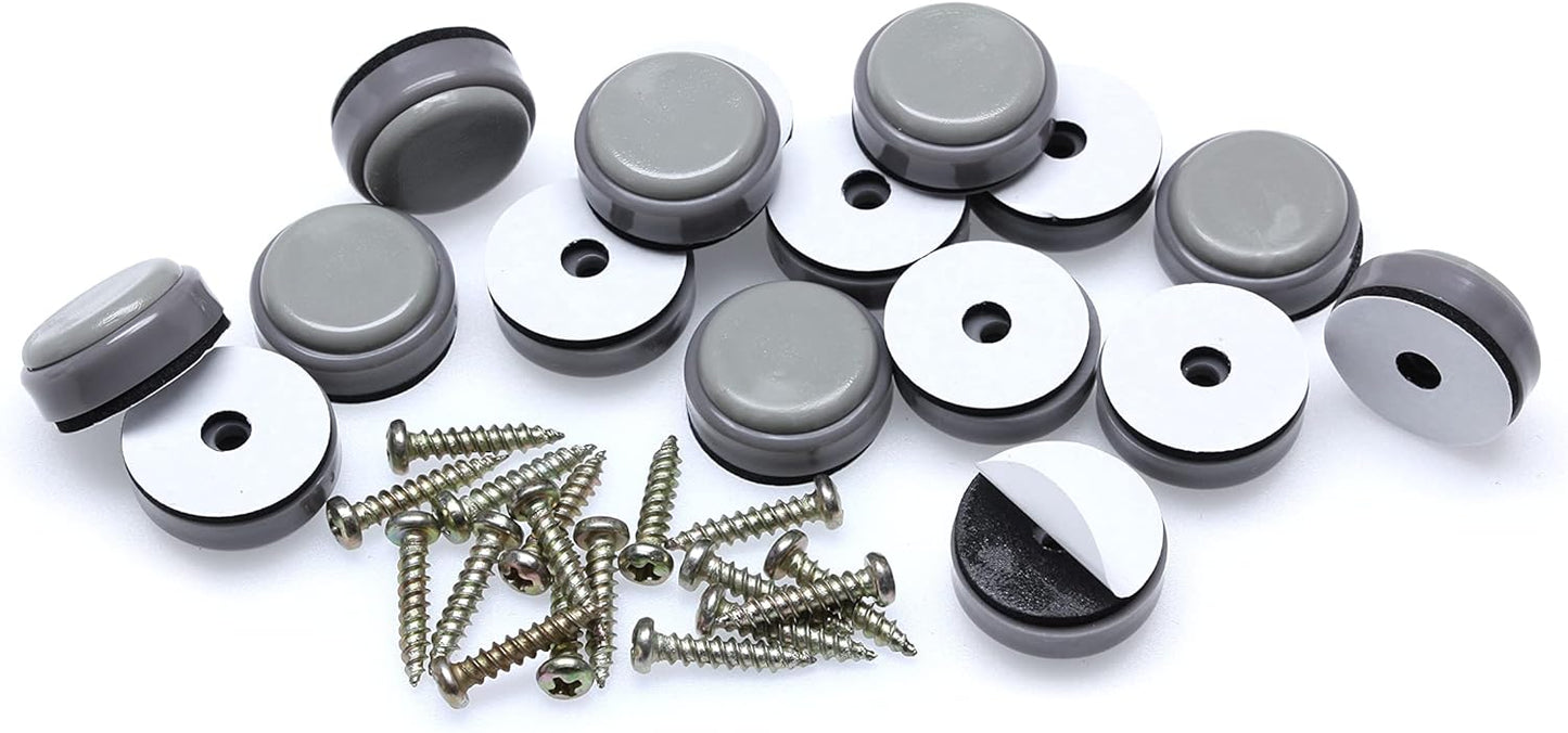 GorillaGlides 1 Inch Chair Sliders/Furniture Floor Protectors (16 Furniture Glides) Self-Adhesive Screw On Chair Glides for Sliding on Low-Pile Carpet & Hard Surface Floors, Round