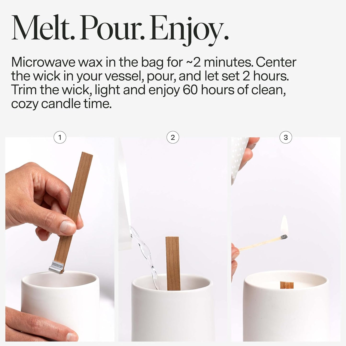 Siblings Candle Making Kit | DIY Coconut-Soy Wax Candle Kit with Wooden Wick | Scent No 04: Eucalyptus, Balsam, Wild Berries | Clean, Non-Toxic, Reusable, 60 Hr Burn