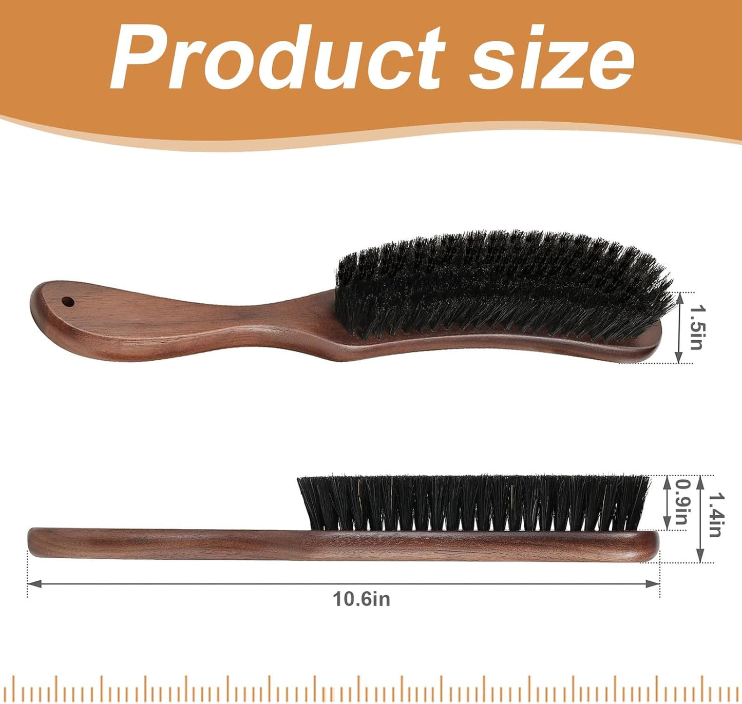 Wood Felt Brush,Large Black Walnut Wood Handle Boar Bristle Lint Brush,Suitable for Felted Hats, Suits,Cashmere,Wool,Velvet,Suede and Pet Hair for Men