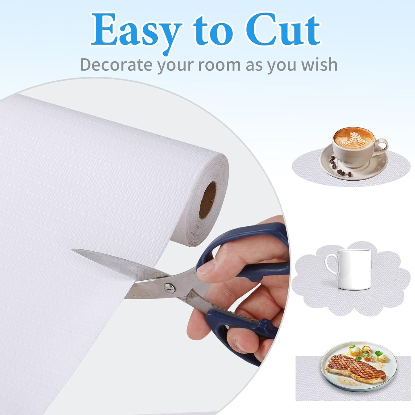 Shelf Liners for Kitchen Cabinets 12in x 30FT Non Adhesive Drawer Liner White Thickened Shelf Liner Paper Strong Non-Slip Easy to Clean for Tool Box Refrigerator with Knife and Tape Measure