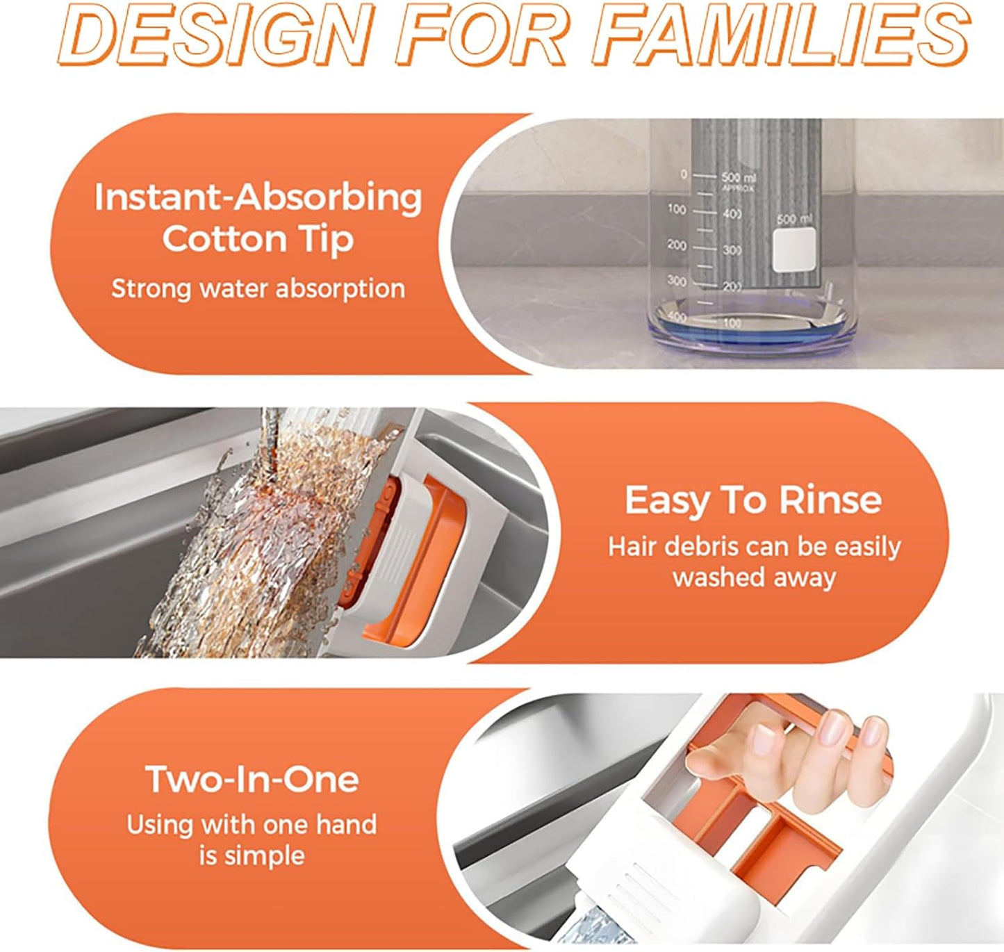 Mini Foldable Desktop Mop, Sponge Mop Wet and Dry Use Cleaning System, Self-Squeeze Small Mop for Bathroom Kitchen Desktop Glass Living Room Car (Black, 1pcs)