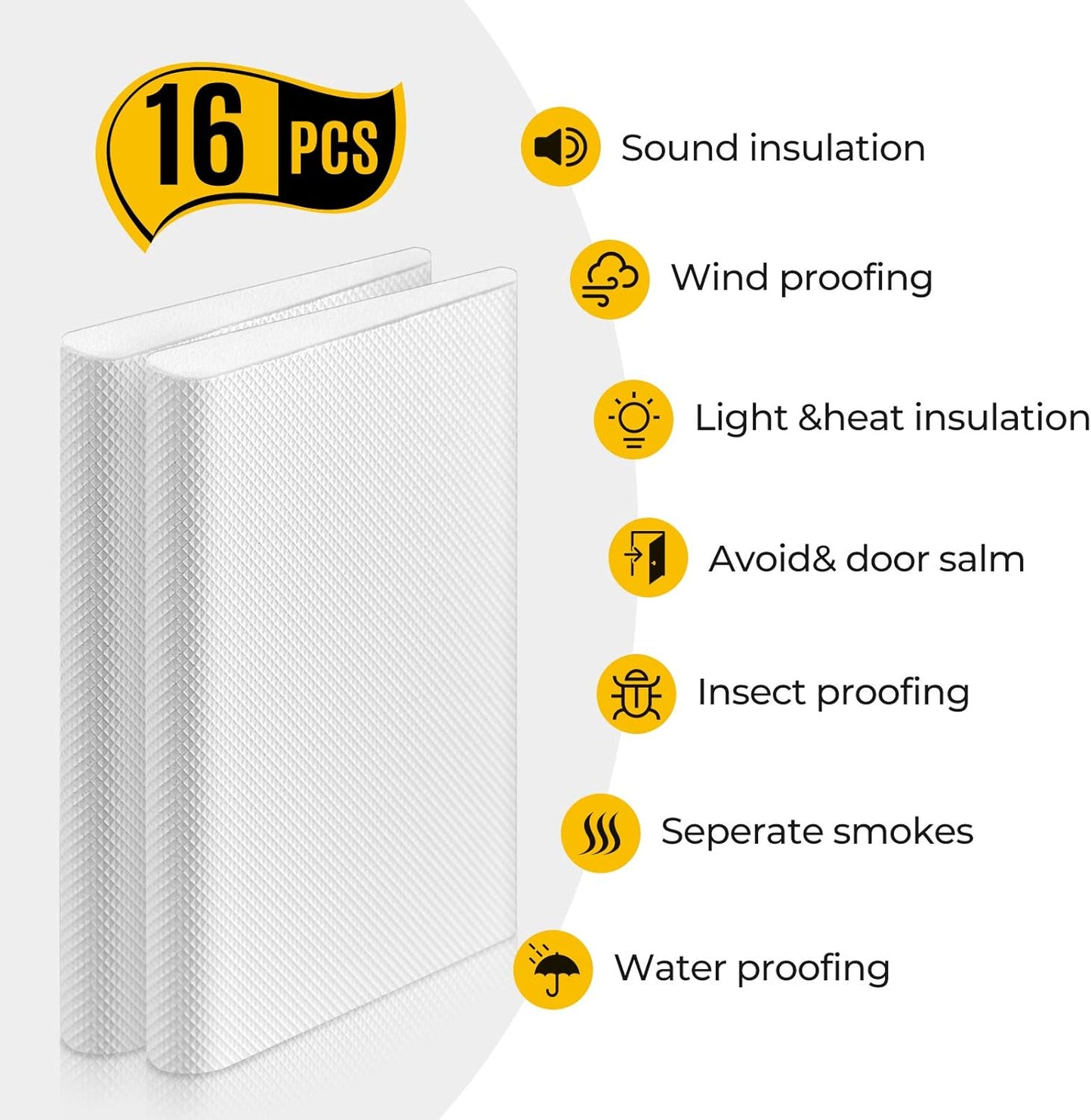 Zonon 32 Pieces Door Corner Seal Weatherstripping Exterior Door Frame Seal Draft Stopper Adhesive Corner Pads for Weather Stripping and Draft Protection (White)