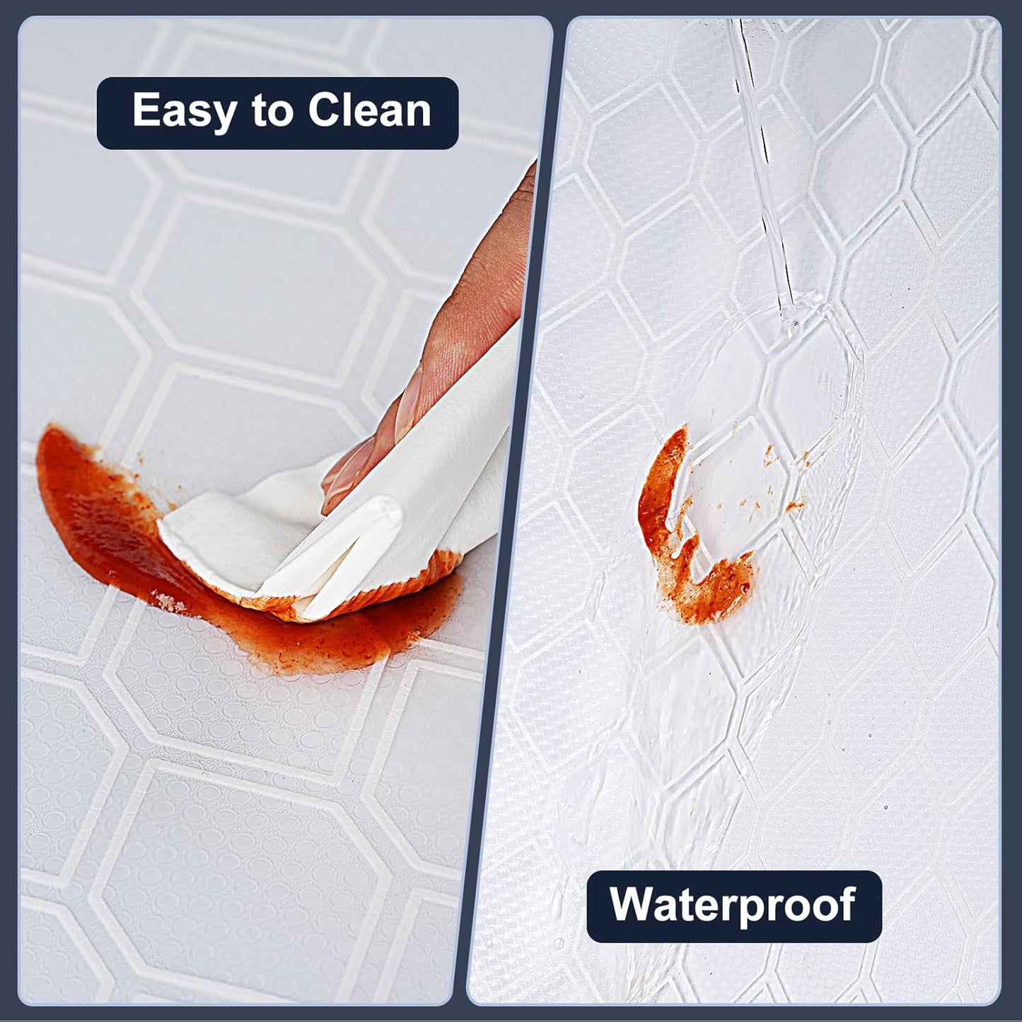 Shelf Liner, Refragerator Drawer Liners for Kitchen Cabinets, Waterproof Bathroom Sink Mat No Slip Cupboard Liners Non Adhesive Fridge Liner Roll - Clear 17.5"×78.7"