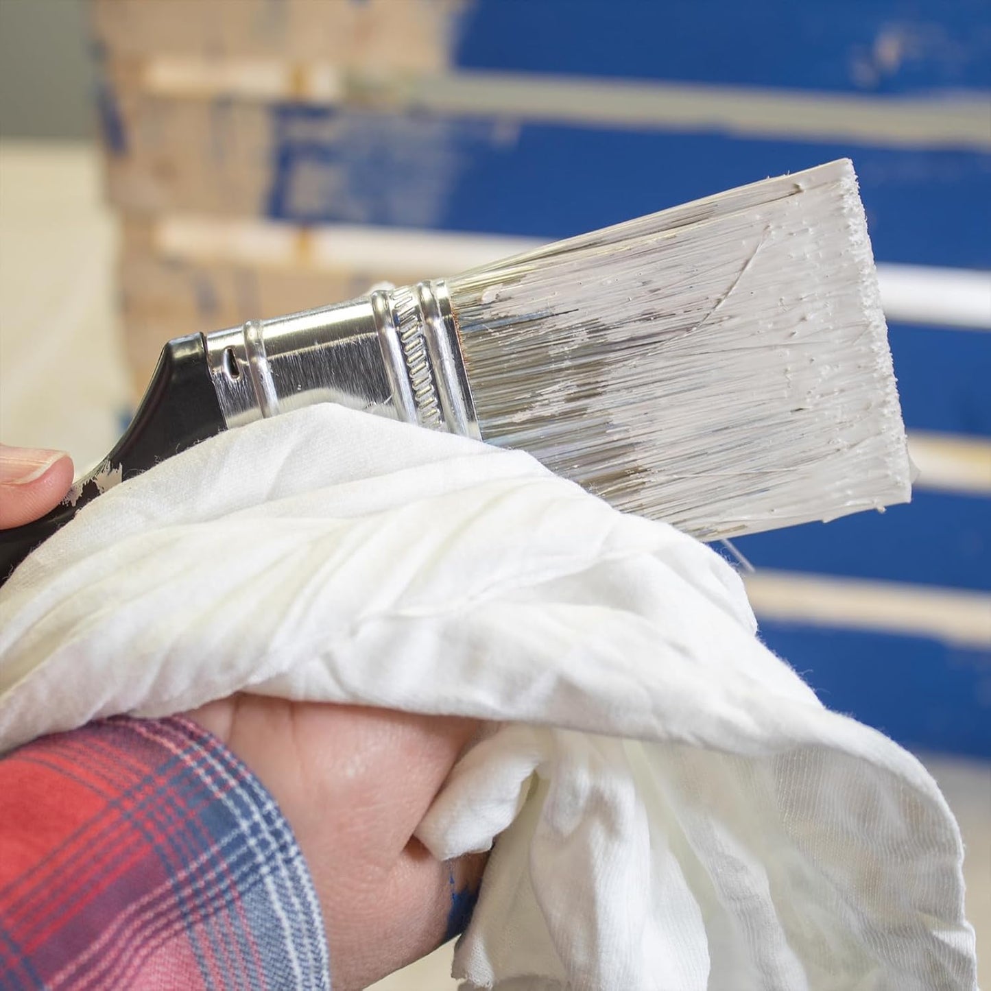 Premium White T-Shirt Cleaning Rags (4 lbs. Bag of Rags) – White Cotton Rags for Cleaning, Staining, Painting, Oil, Grease & Dust Removal – Shop Rag Bulk