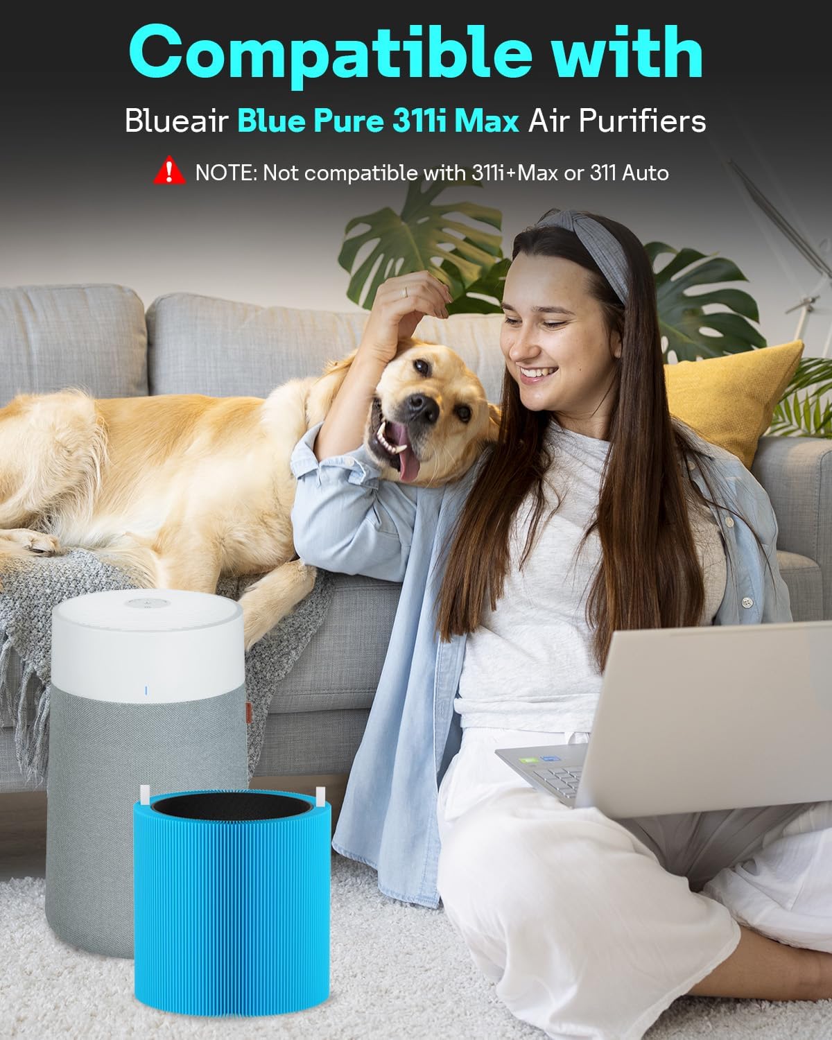 Leemone Blue Pure 311i Max AllergenBlock Replacement Filter Compatible with Blue Pure 311i Max Air Purifier, Activated Carbon Filter,2 Pack