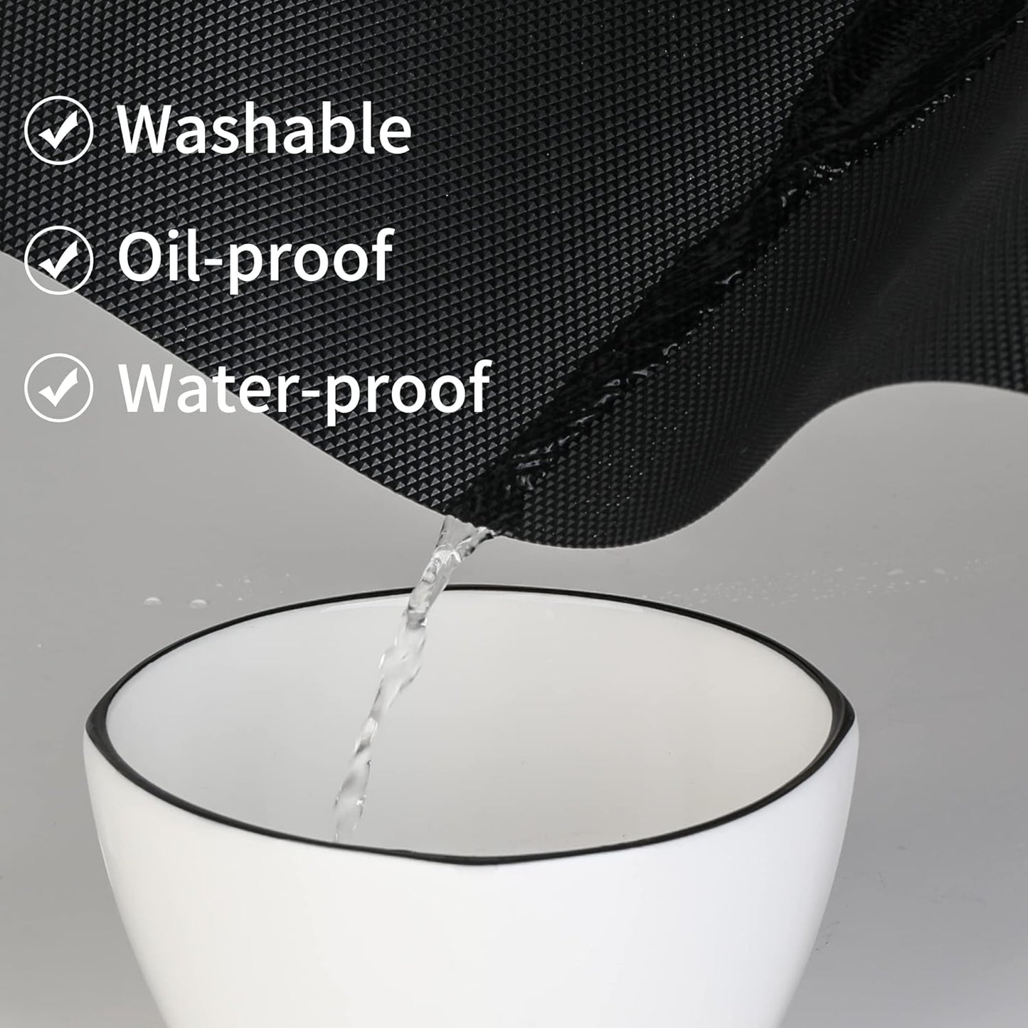 Kitchen Shelf Liner Drawer Liners, Non-Adhesive Refrigerator Liners Waterproof Fridge Mats with Strong Durable Kitchen Cabinets Mat for Drawers, Shelves, Pantry Black