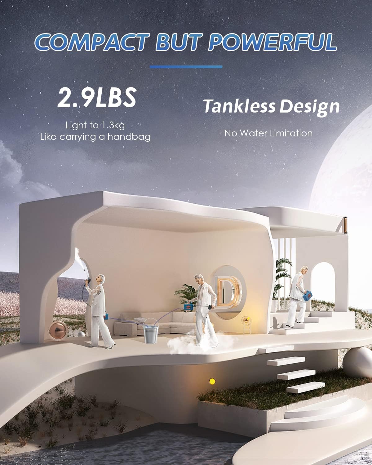 High Pressure Steam Cleaner - 1700W Handheld Steamer for Cleaning Grout Tile, Hand Held Portable Steam Pressure Washer for Car Auto 110V