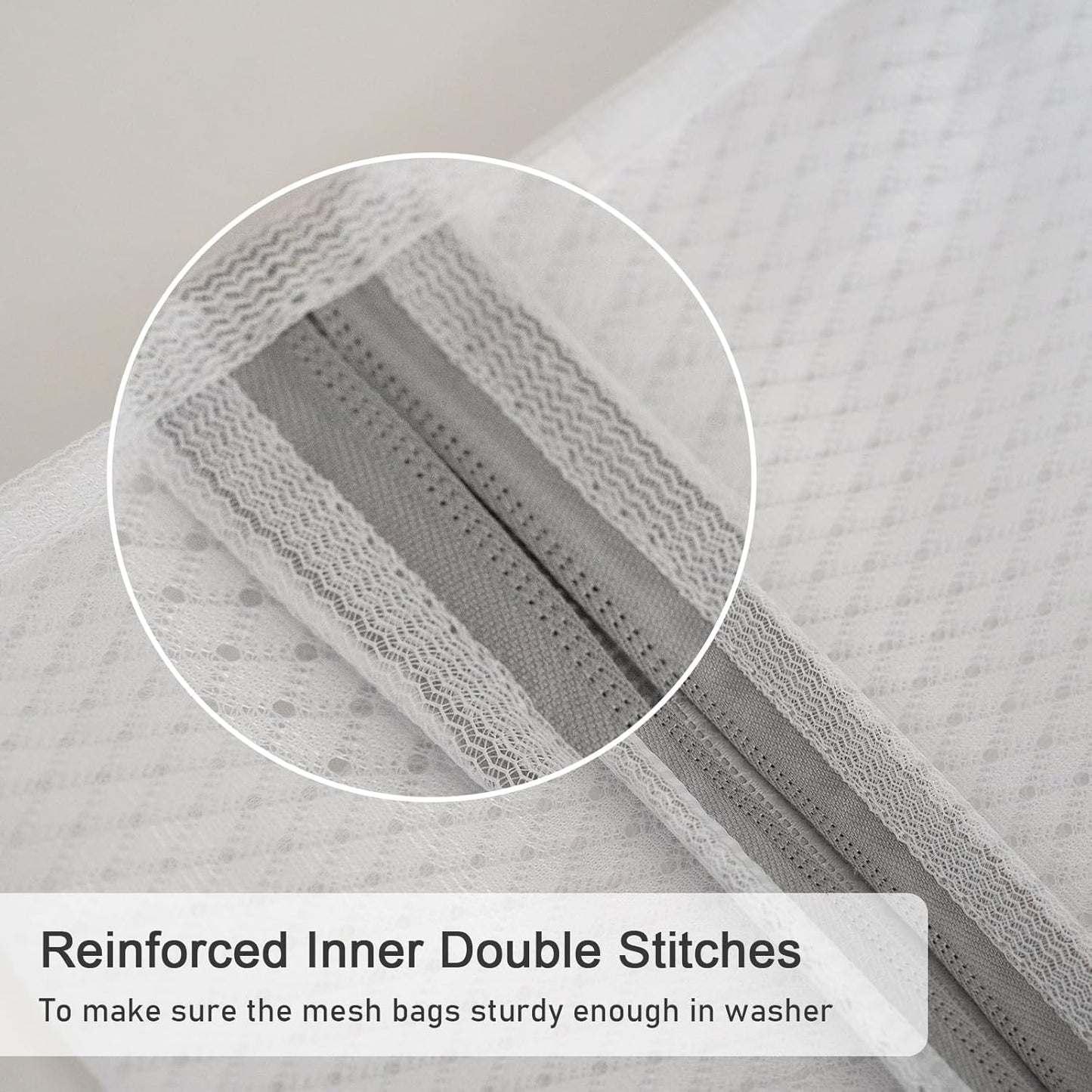 Polecasa 3Pcs 9 x 12 Inches Extra Durable 125g Diamond Mesh Laundry Bags with Sturdy Zipper for Delicates, Protect Clothes in Washing Machine, Laundry Room Essentials for College, Dorm (3 Small)