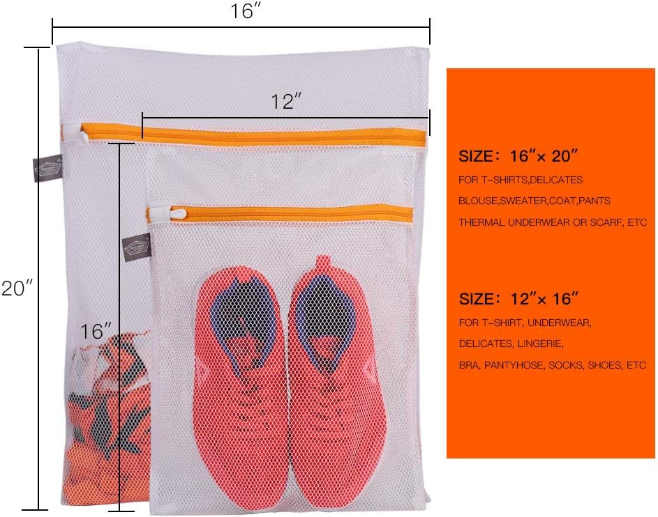 Kimmama Laundry Bags Mesh Wash Bag, Lingerie Bags for Washing Delicates, Net Washer Sack with Zipper, Dryer Pouch for Cleaning and Drying Cloths, Garment, Sweater, Bra, Pant, Sock, Toys, Scarf