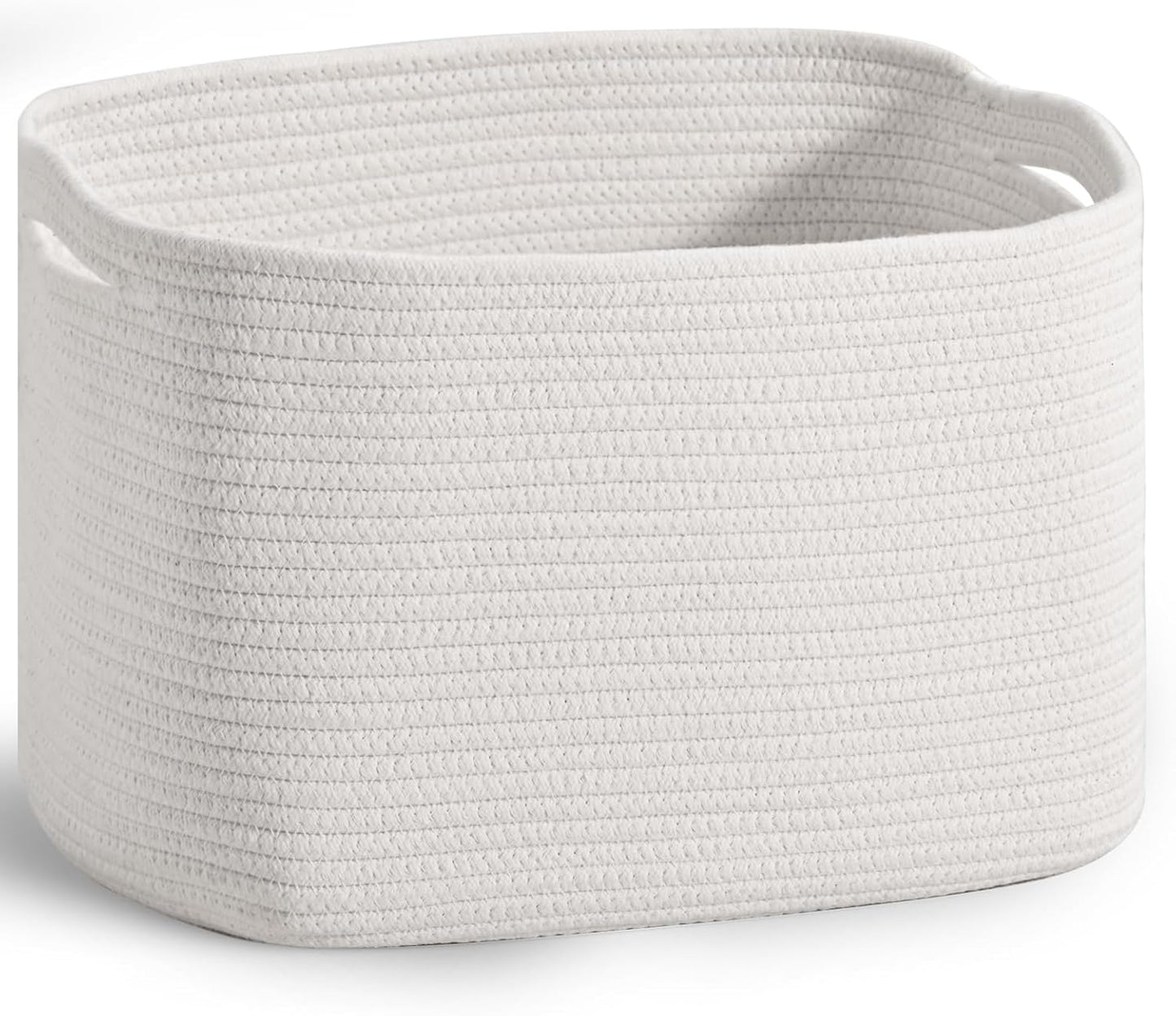 Woven Cotton Rope Storage Basket for Organizing, Cute Decorative Baskets for Gifts Empty, Organizer Bins for Dog Toy, Baby Laundry, 15“×11”×9.5“, Off White