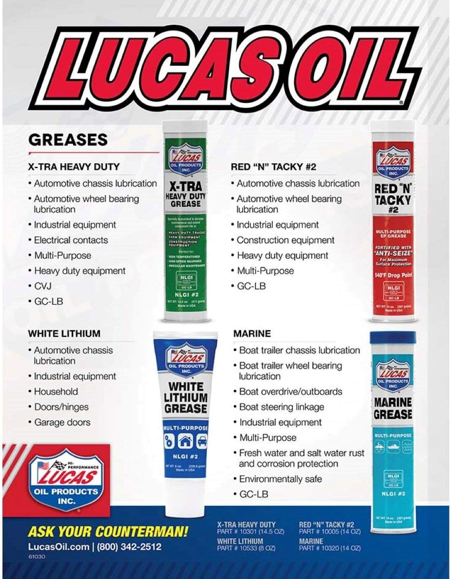Lucas 10005-30PK Red N' Tacky Grease, (Pack of 30)