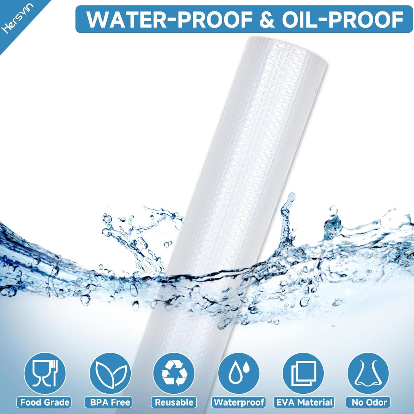 Shelf Liners 12 in x 20 ft EVA Drawer Mats, Non-Adhesive Cupboard Protector, Kitchen Cabinet Lining Fridge Liner (Clear Flat Dot, 30.5x610cm)