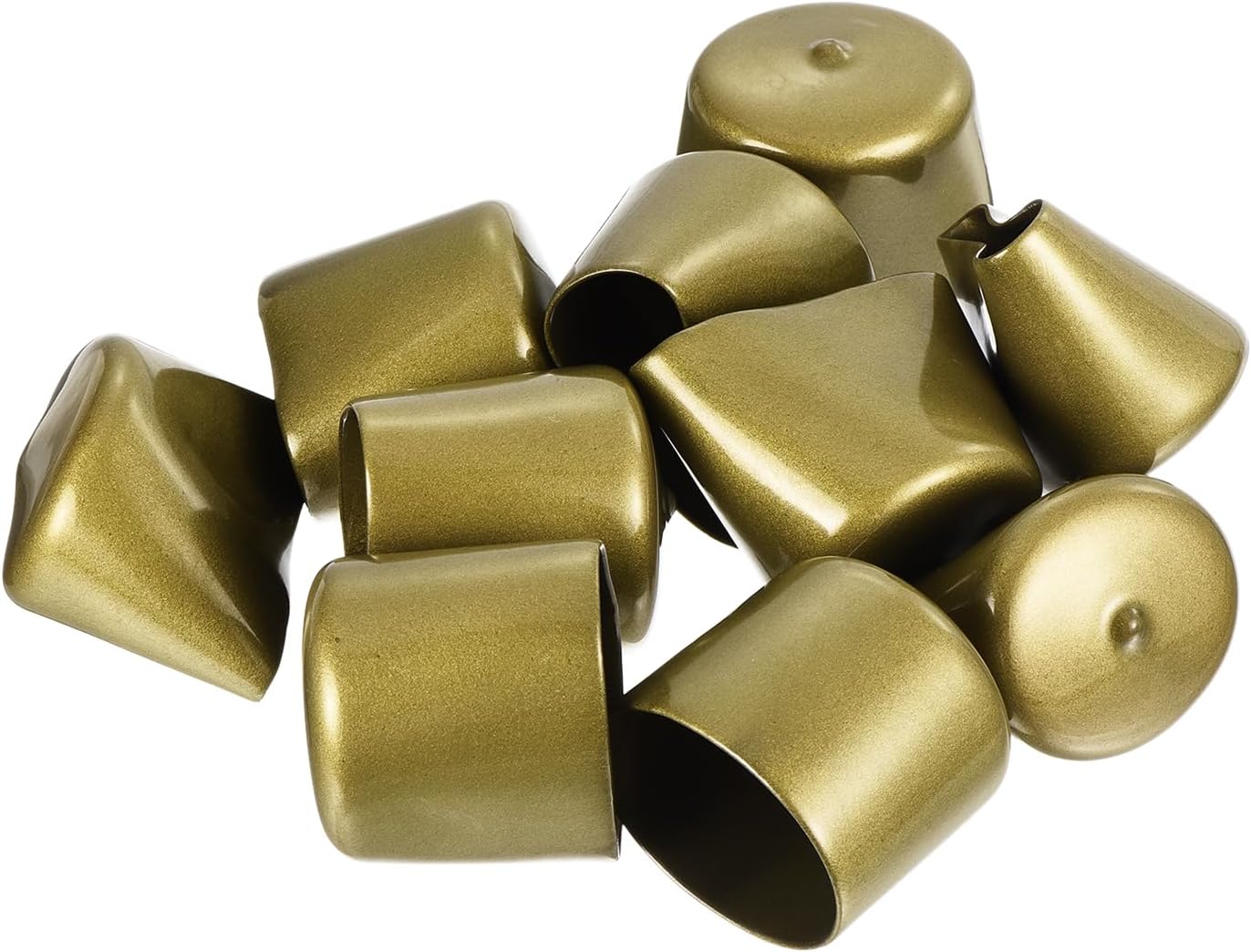 uxcell 20pcs Rubber End Caps 43mm ID Vinyl Round Tube Bolt Cap Cover Thread Protectors Gold