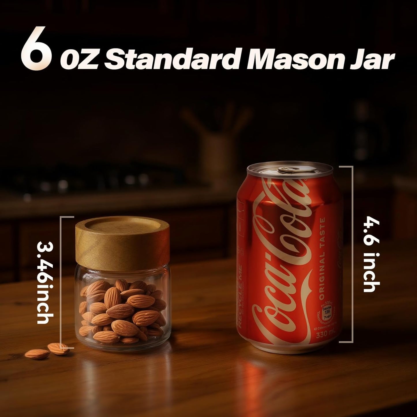 2-Pack 6 oz Glass Canisters with Airtight Sealing Lids - Leakproof Food Mason Jars for Meal Prep, Overnight Oats, Salad Dressings, Yogurt & Spice Storage