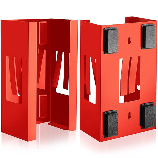 Lounsweer 2 Pcs Magnetic Glove Dispenser Holders Wall Mount Boxes of Gloves Commercial Quality Towels Wipes Paper Tissue Box Holder Kitchen Fridge Office Workshops Garage Tool Hospital(Red)