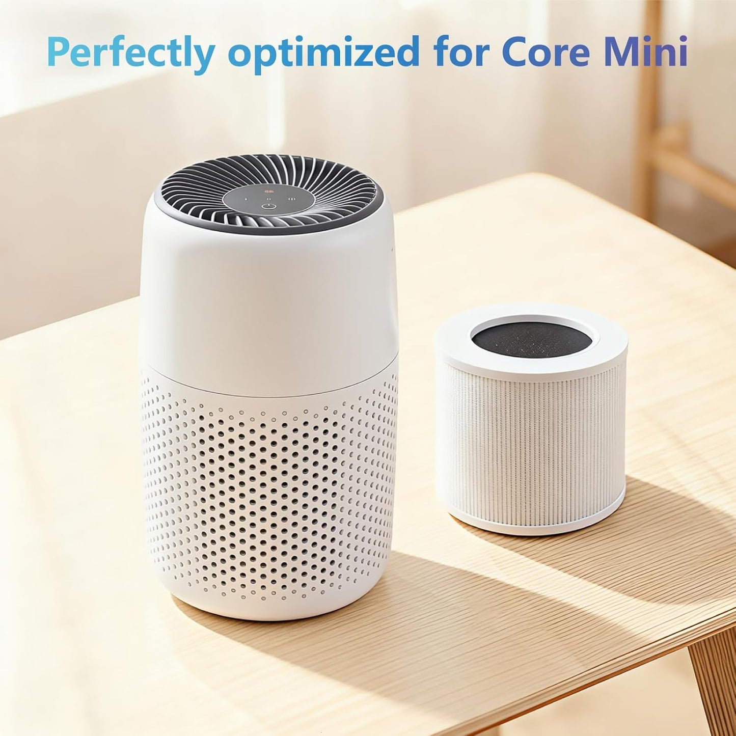 Air Purifier Replacement Filter Compatible with Levoit Core Mini Air Purifier Filter 3-in-1 H13 True HEPA Filters, High-Efficiency Activated Carbon Filter, Replace Part Core Mini-RF, 2 Pack