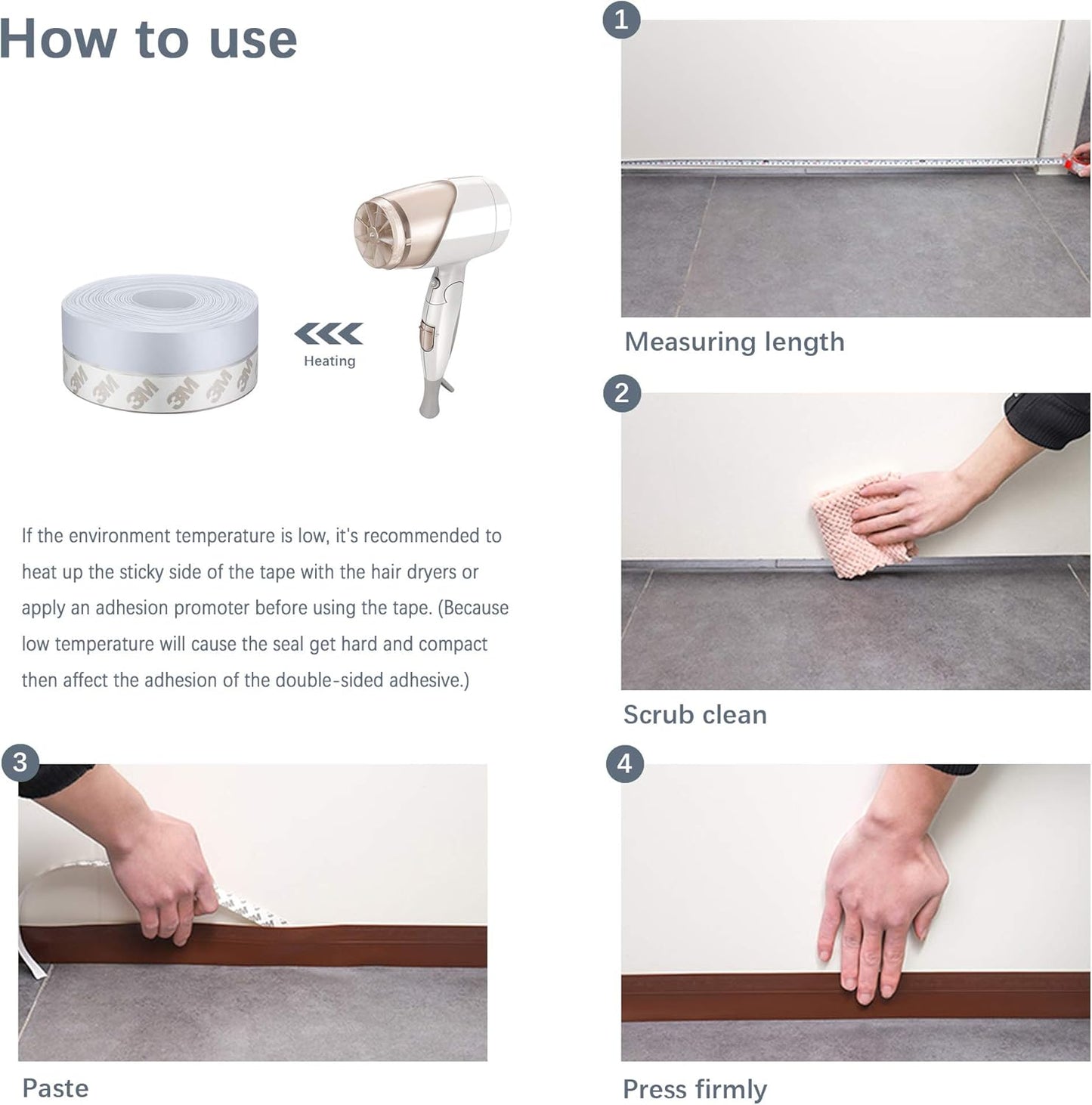 TAROSE Weather Stripping, Silicone Door Seal Strip Door, Window, Transparent 16 Feet Long (Width 45mm)