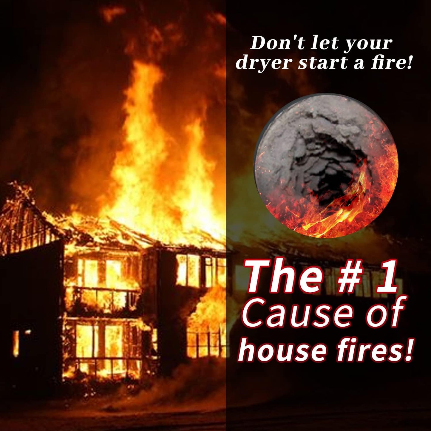 HOKLNUSE Dryer Vent Cleaner Kit Chimney Sweep Cleaning Tools Pellet Stove Cleaner Kit Air Dryer Duct Fireplace Brushes for Easy Lint Cleaning with 4" and 6" Brush Heads (Heavy Duty, 25Feet)