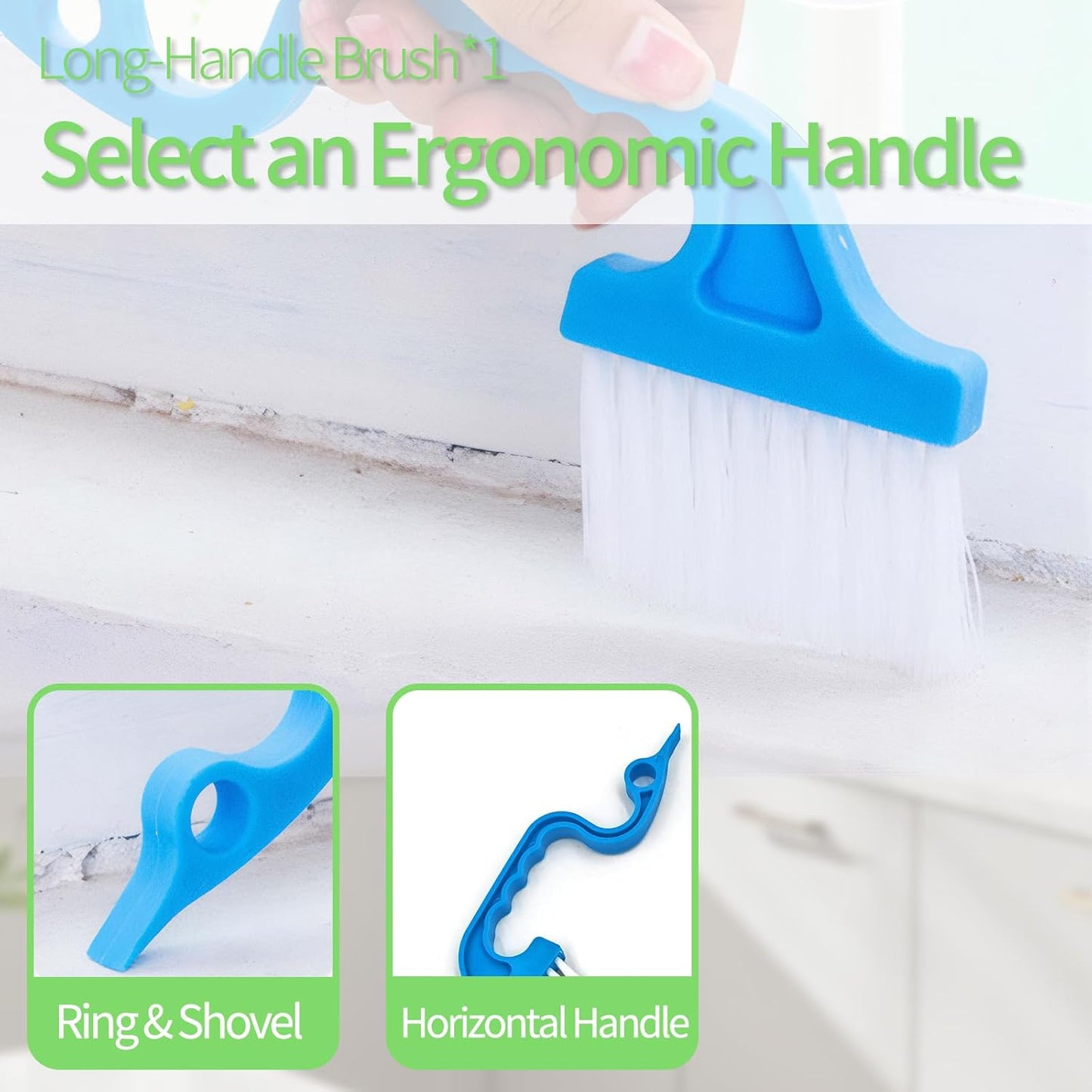 13Pcs Crevice Cleaning Brush Set, Window Groove Cleaning Brush Kit Hard Bristle for Sliding Door, Sill, Tile Lines, Shutter, Corner, Grout, Sink