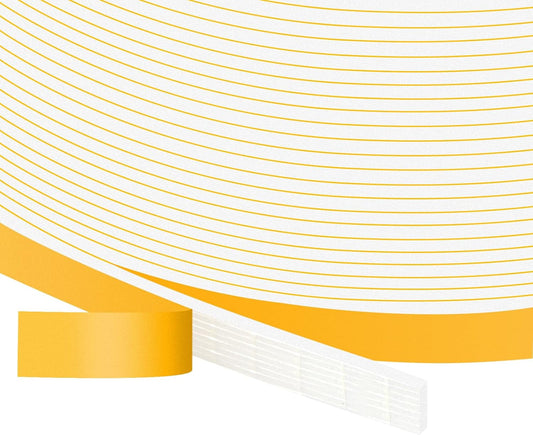 White Strong Adhesive Weather Stripping, Door Insulation Weather Strip，Door Seal Strip, Soundproof Weatherproof Weather Tape for Doors and Windows(1/4 in x 1/16 in x 66Ft)