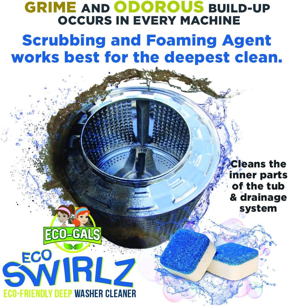 Eco Swirlz Washing Machine Cleaner with Bonus Eco Scrubz Dishwasher Cleaner Add On 36 Count Deep Cleaning Tablets