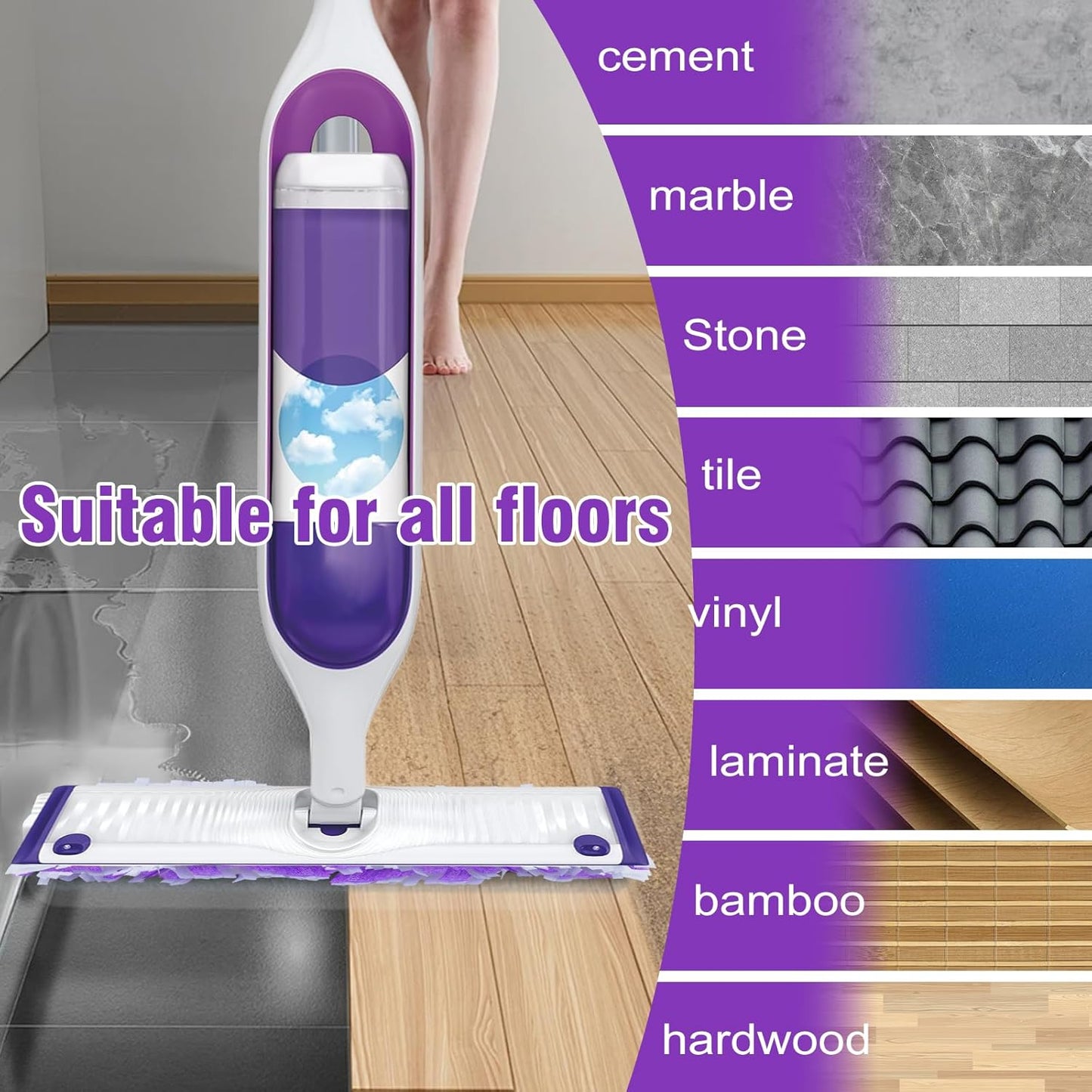 40 Pack Disposable Power Mop Refills Pads Compatible with Swiffer Power Mop,Spray Wet Pads Refill,Disposable Spray Mopping Pads Refills for Multi-Surface Floor Cleaning