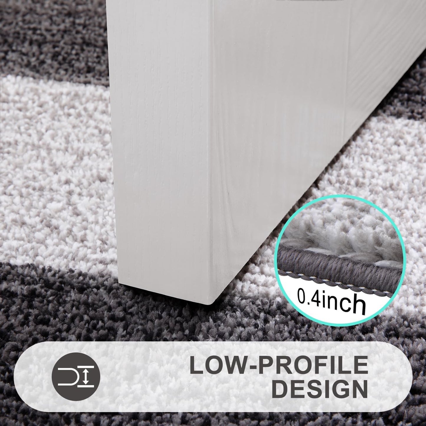 Kitinjoy Indoor Outdoor Door Mat, 59x36 Non-Slip Absorbent Dirt Trapper, Low-Profile Washable Inside Entrance Front Floor Mat, Sturdy Soft Entry Doormats for Entryway, Grey