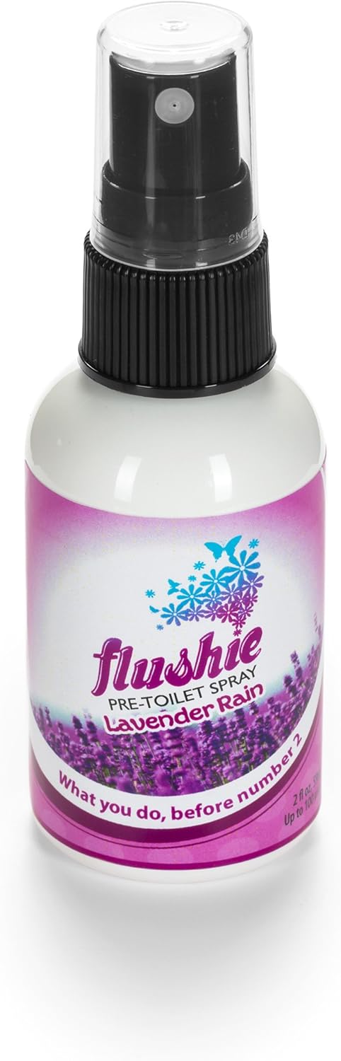 Flushie Pre-Toilet Spray for Poop Travel Size Toiletries Bathroom Spray for Poop Spray for Toilet Deodorizer Traveling Essentials Poop deodorizer Poop Odor eliminator… (Lavender, 2oz 1pack)