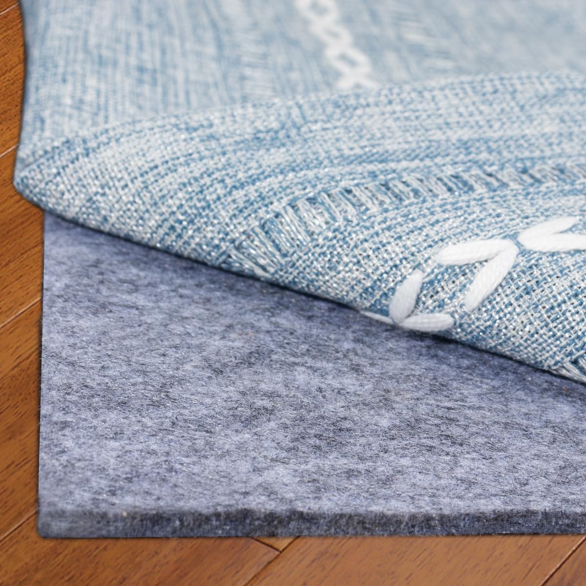 Extra Large Area Rug Cushioned Carpet Pad, 3x5 Ft, Thick Felt Pad for All Floors, Keeps Rug in Place Soft