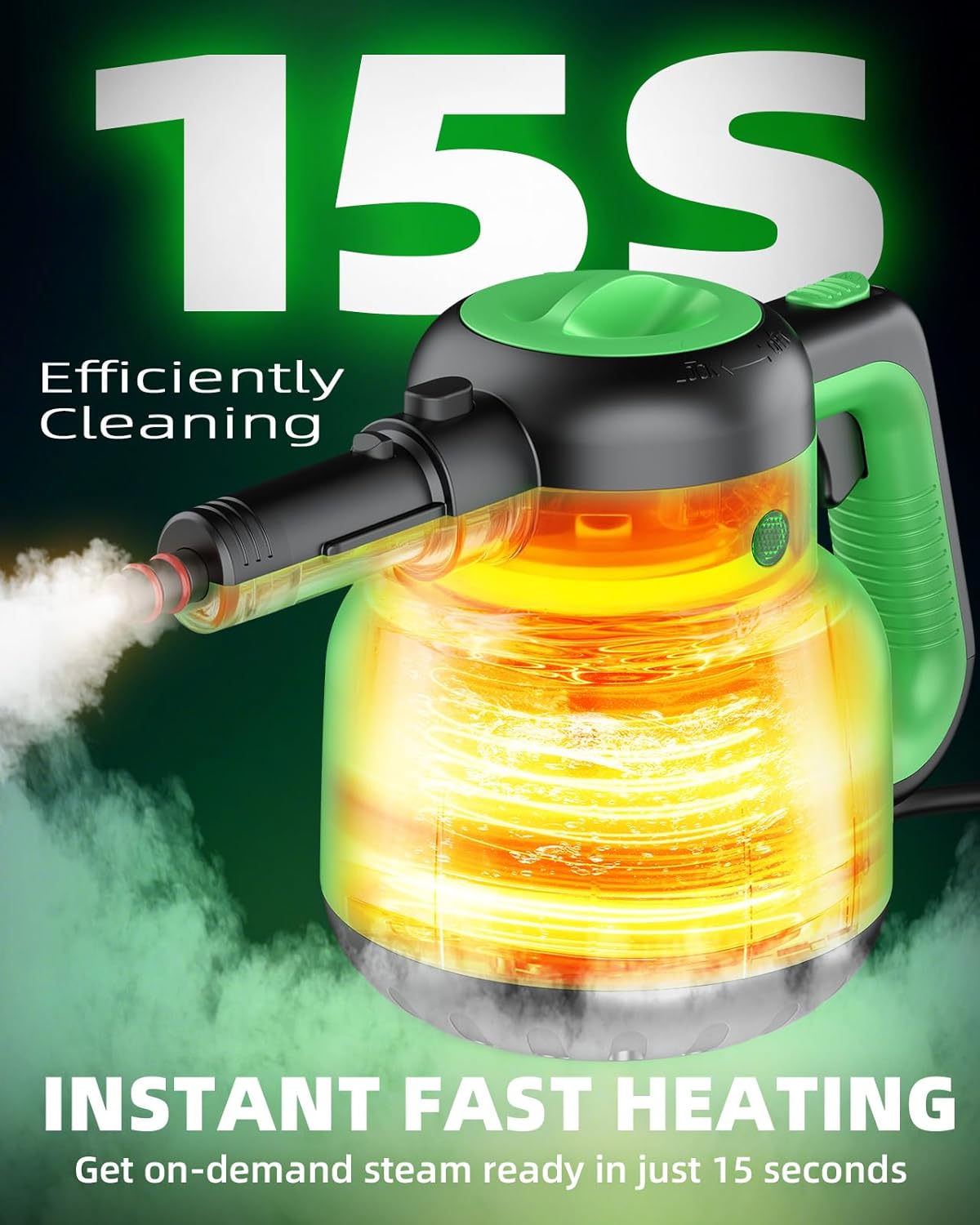 Steam Mop - Detachable Handheld Steam Cleaner & Floor Steamer with 12 Accessories, Multi-Purpose Powerful Steamer for Home Cleaning, Floors, Windows, Furniture, Tiles & Grout