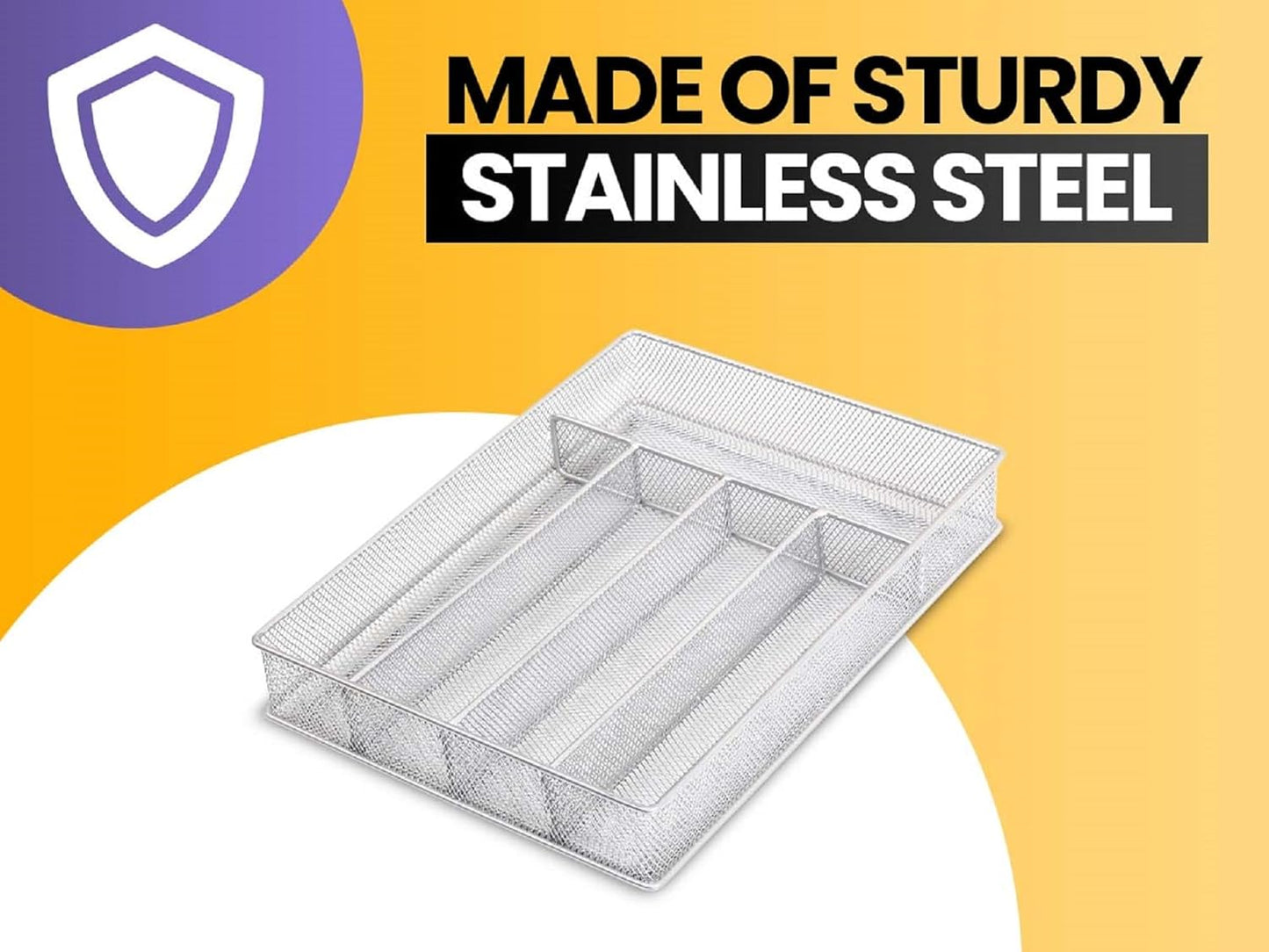 Mesh 5-part In-drawer Cutlery Organizer Kitchen Utensil Flatware Tray Model #196