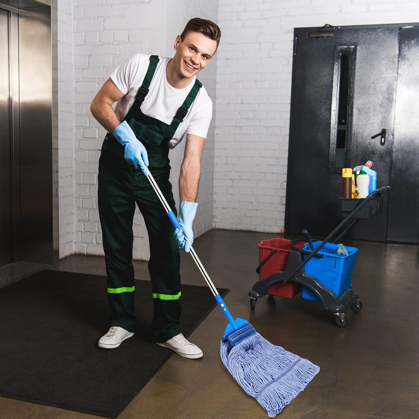 Gejoy 10 Pack 24oz Mop Head Replacement Commercial Cleaning Mop Head Wet String Heavy Duty Cotton Industrial Mophead for Floor Cleaning