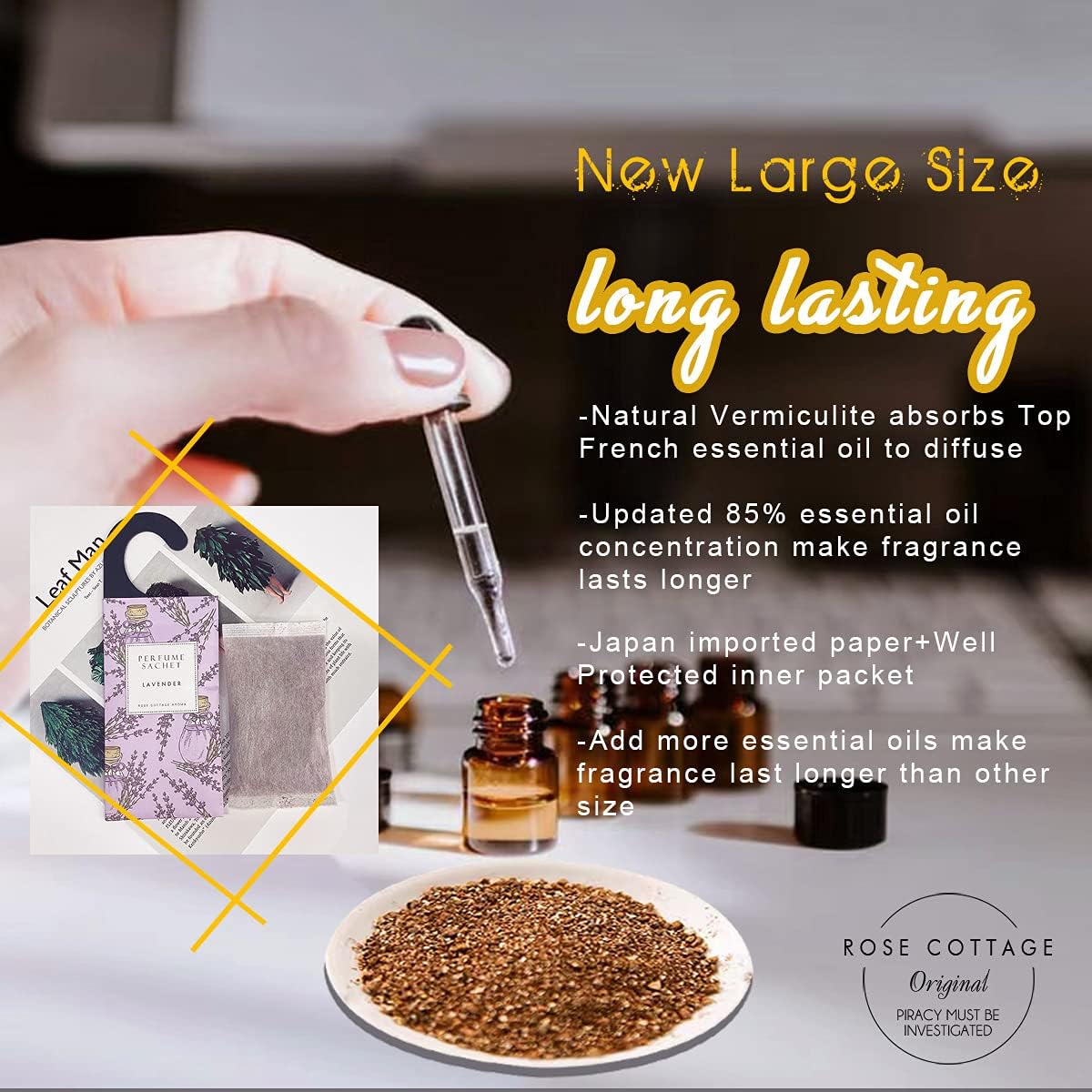 ROSE COTTAGE Large 12 Packs Lilac Hanging Closet Air Freshener Scented Sachets Long Lasting Smell Goods