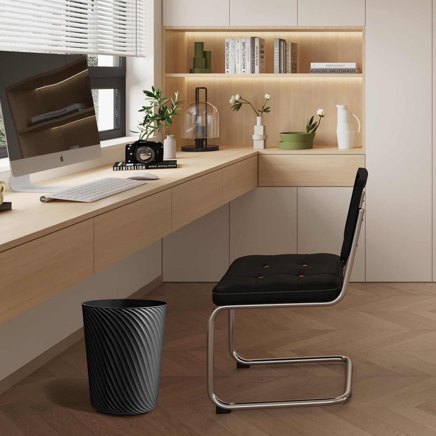 Small Trash Can 3 Pack 1.8 Gallons, Bathroom Trash Can & Garbage Can with 6 Trash Bags, Bedroom Trash Bin & Waste Basket for Office, Bedroom, Living Room, Kitchen, Compact Space