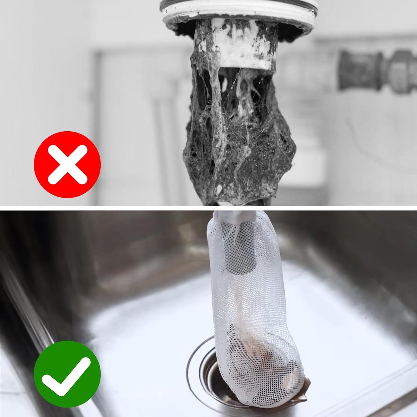 64-Piece Lint Trap and Cable Ties Set for Washing Machine, Includes 16 Nylon Mesh Lint Traps and 48 Cable Ties, Easy and Effective Lint Filtration (White)