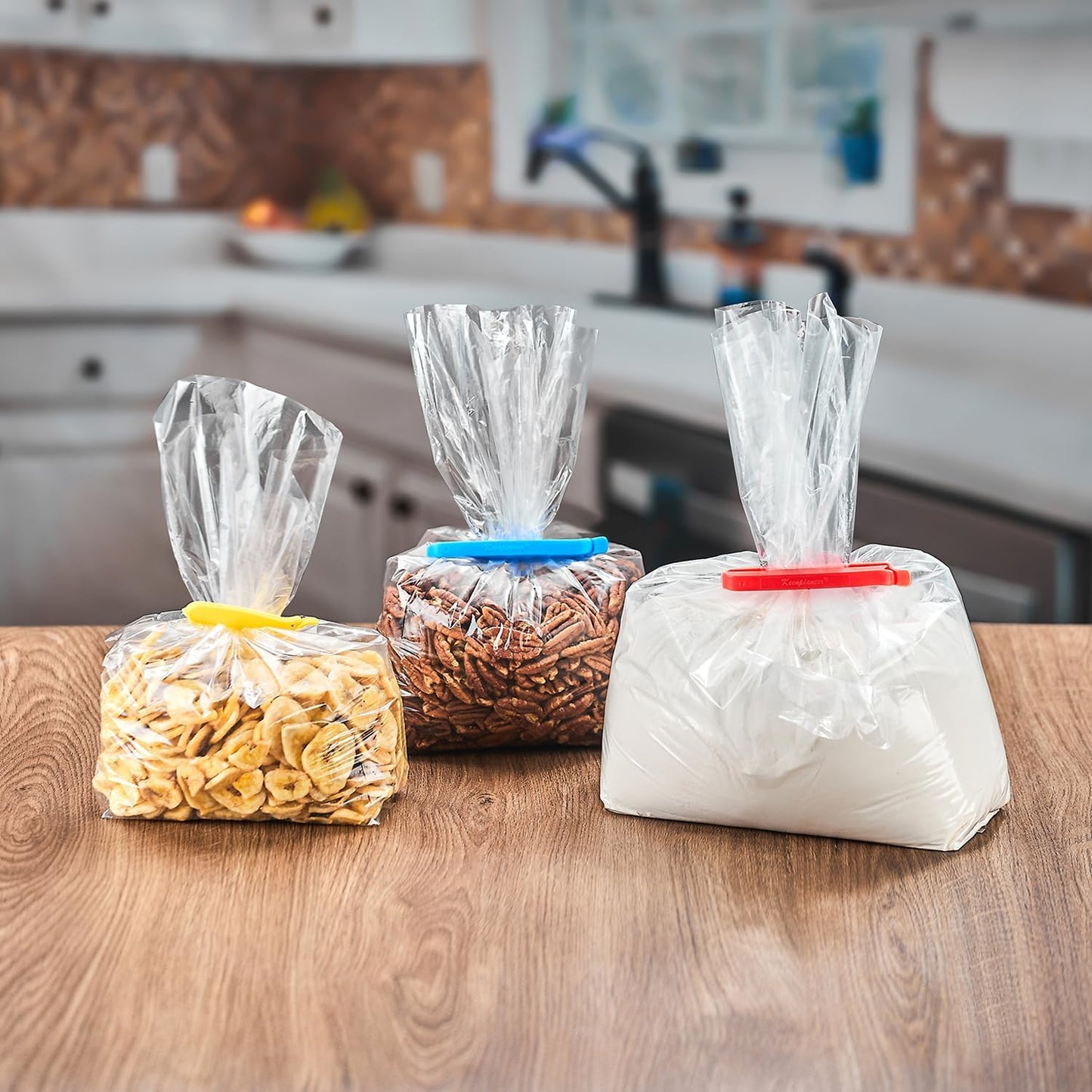 Keenpioneer Bag Sealing Clips for Food and Snack Storage, Decorating/Icing Bag Sealing Clips, 4inch, 12-Piece, 4-Color