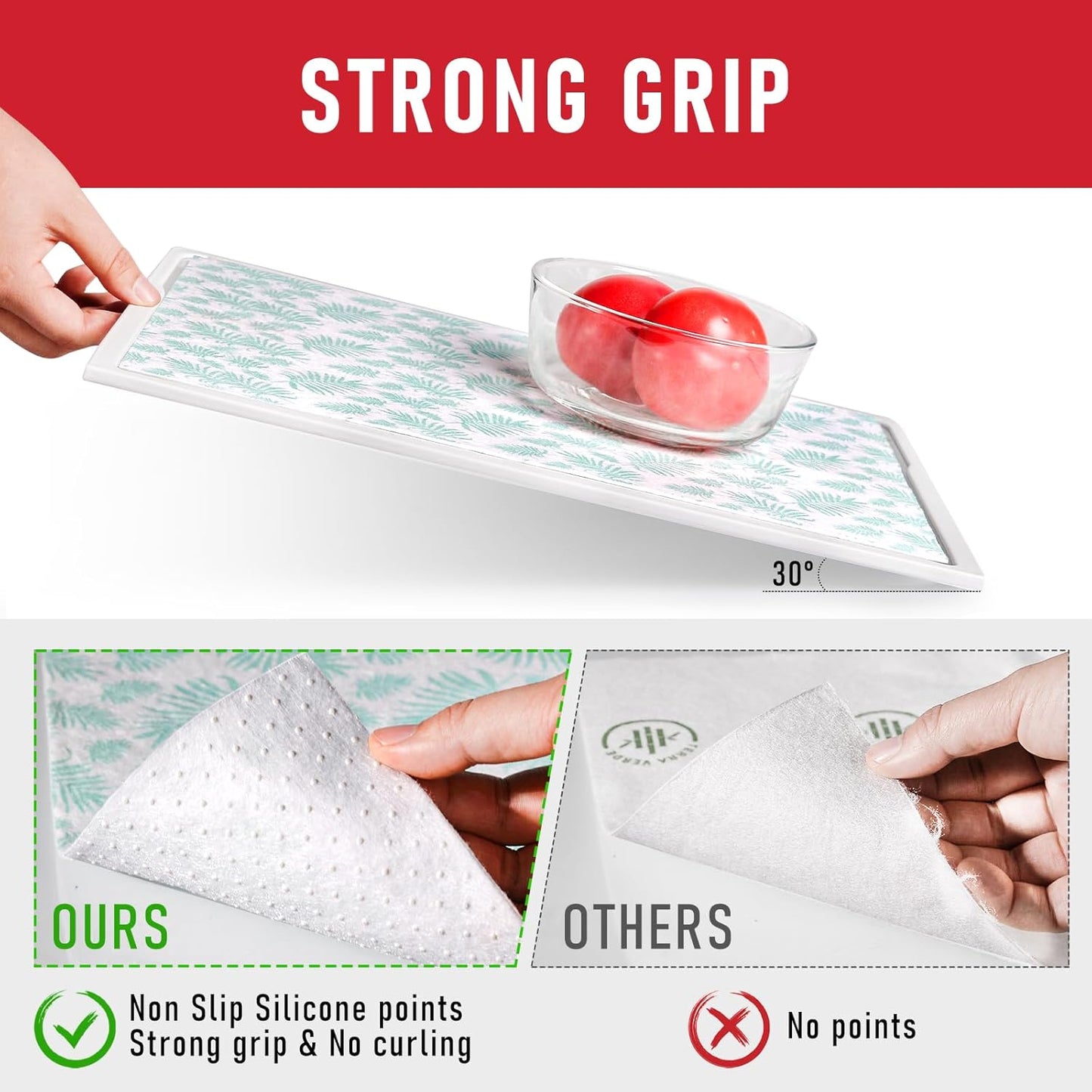 Cooyes Absorbent Refrigerator Liners, Non Slip Shelf Liner for Drawers & Kitchen Cabinets, Cloth Material Keep Produce Fresh Longer, Machine Washable, 17.7" * 24", 6 Pack