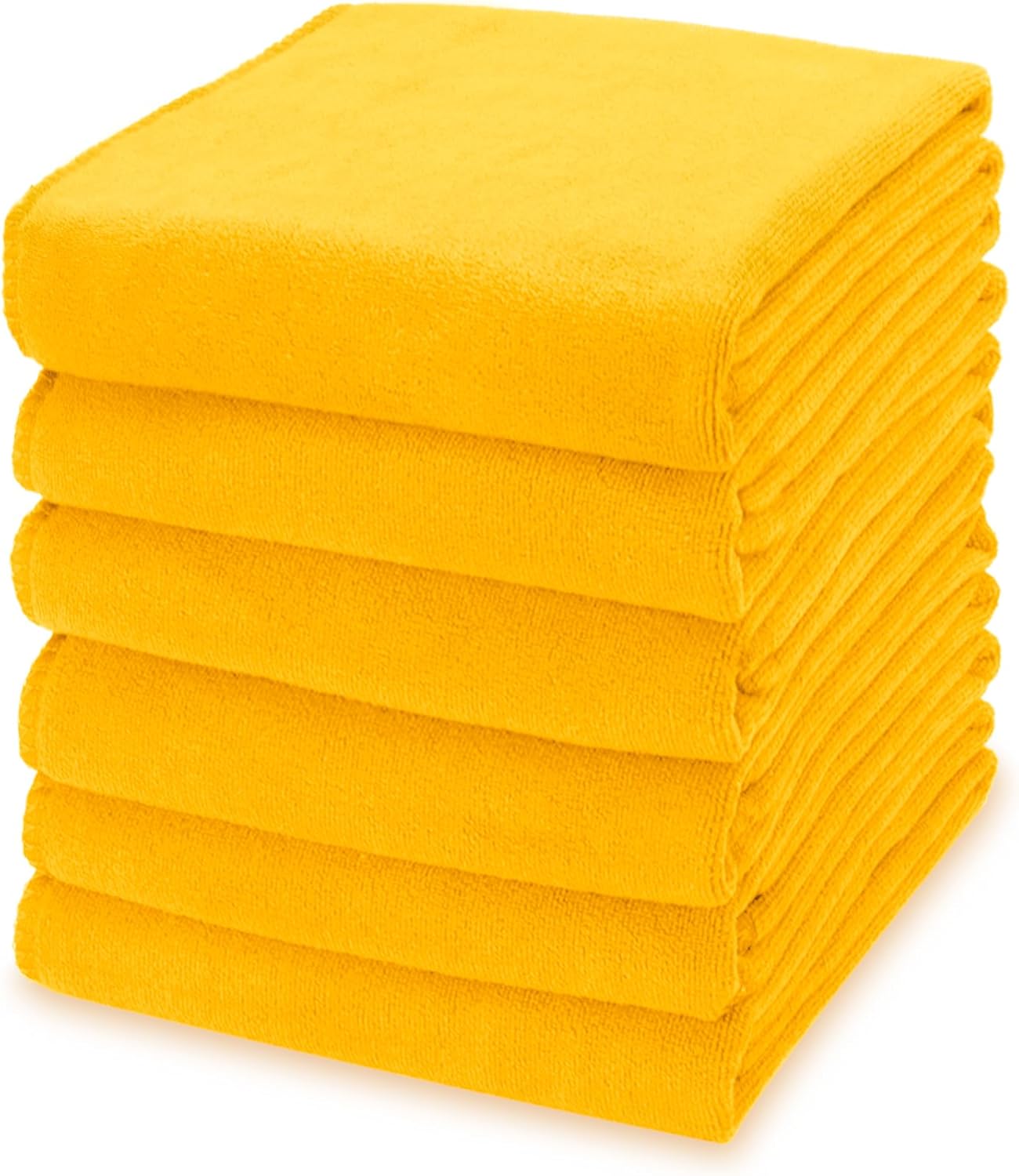 kimteny 13x28 Inches Kitchen Cloth Dish Towels, 400 GSM Premium Dishcloths, Super Absorbent Coral Velvet Microfiber Cleaning Cloths, Fast Drying Rags for Washing Dishes (6 Pack, Orange)