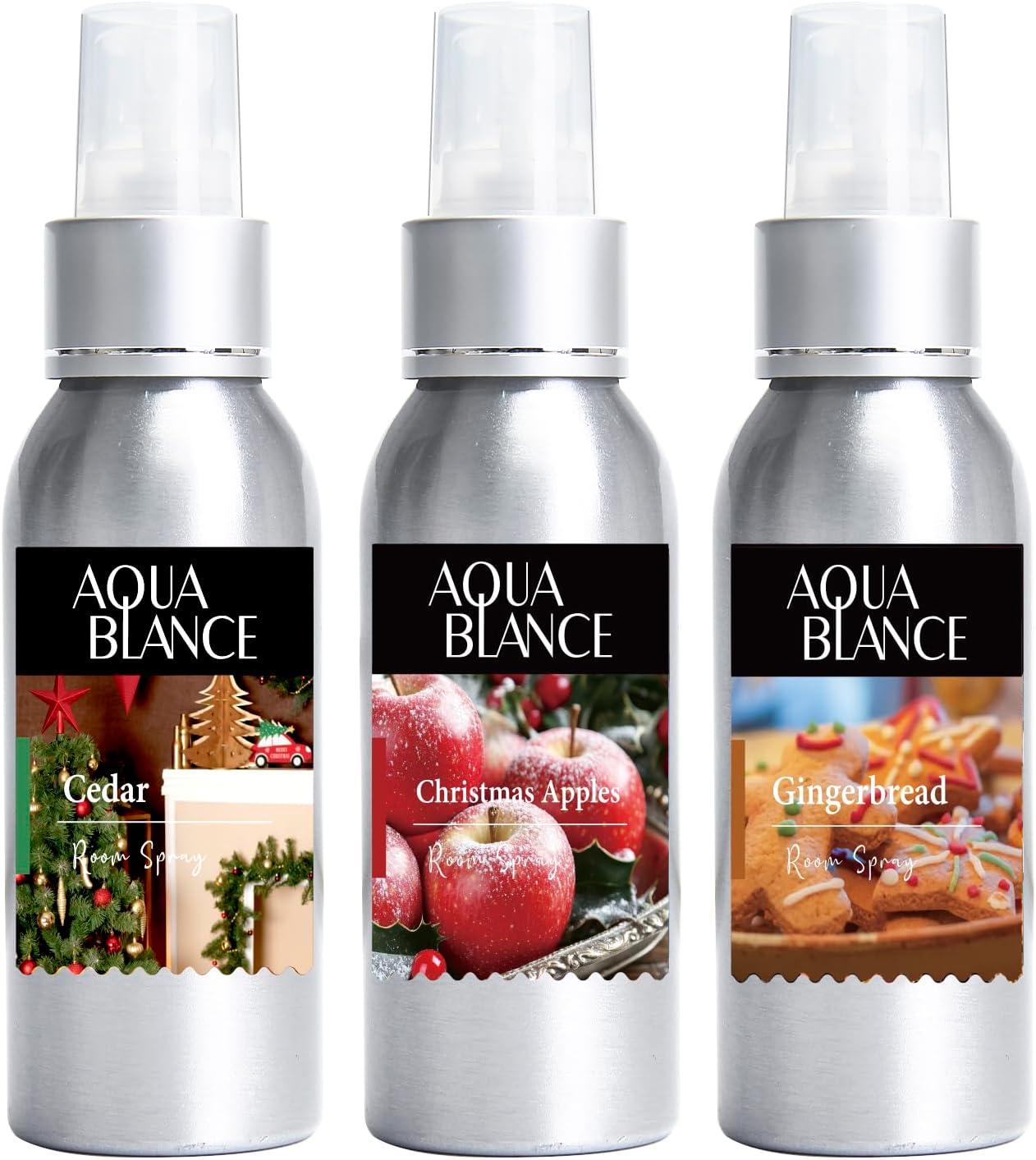 Fragrant Room Spray, Cedar, Apples, Gingerbread, 3 x 3.4 fl oz, Air Fresheners Odor Eliminator for Home, Bathroom, Concentrated Room Spray