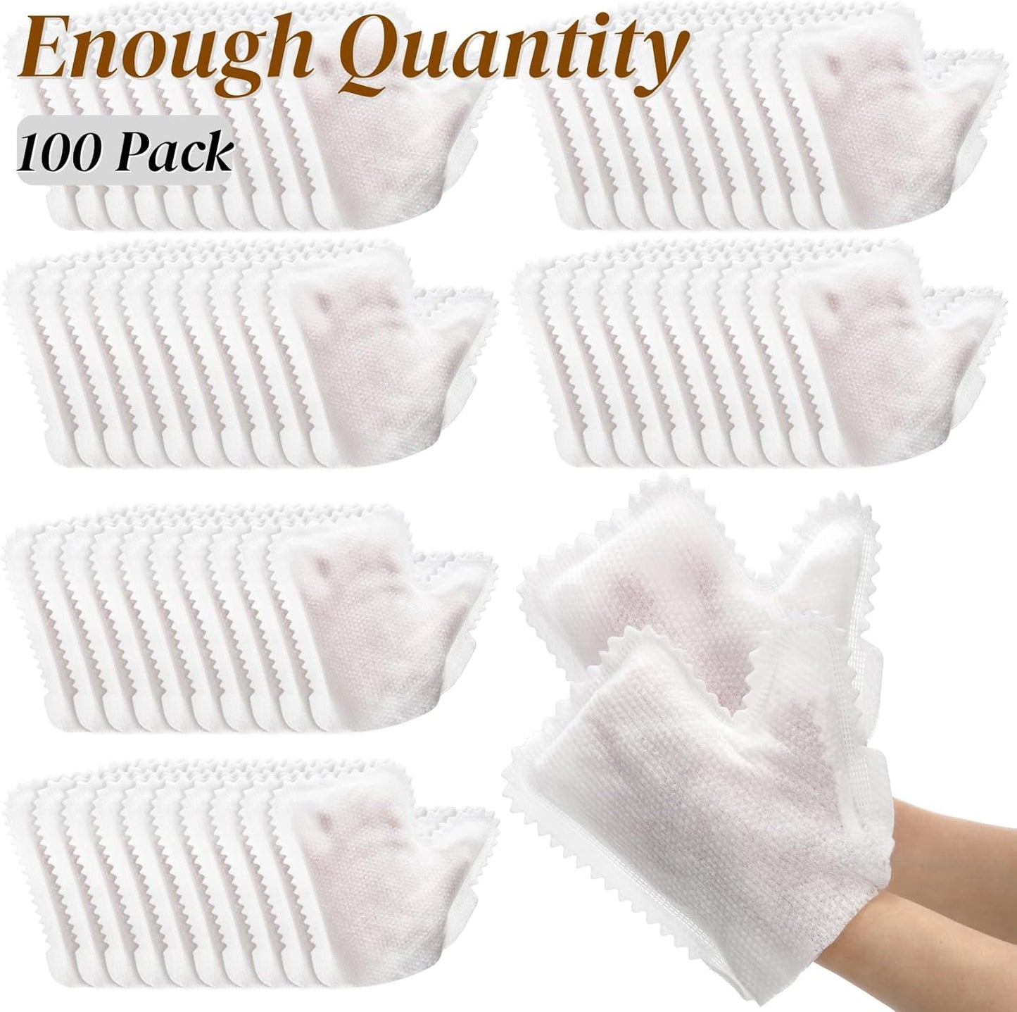 100 Pcs White Microfiber Dusting Gloves, Disposable Artisan Dust Cloth Remove Mitt, Dual-Sided Dust Wipes Feather Dusters for Indoor Plants Furniture, House Cleaning Pet Hair, Electronic Device