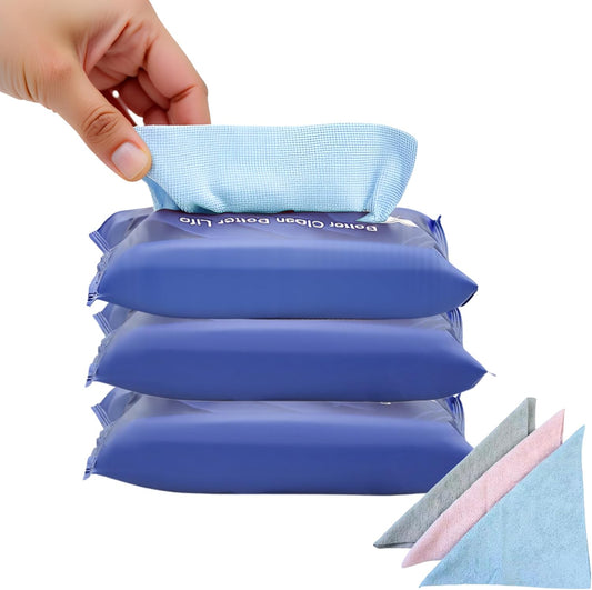 Microfiber Cleaning Cloths 60-Pack Microfiber Towels Pull-Out Packs 8.7x8.7 in, Lint Free, Streak Free, Absorbent, Reusable, Washable, Scratch Free, for Kitchen, Car Detailing, Glass, Pink/Gray/Blue