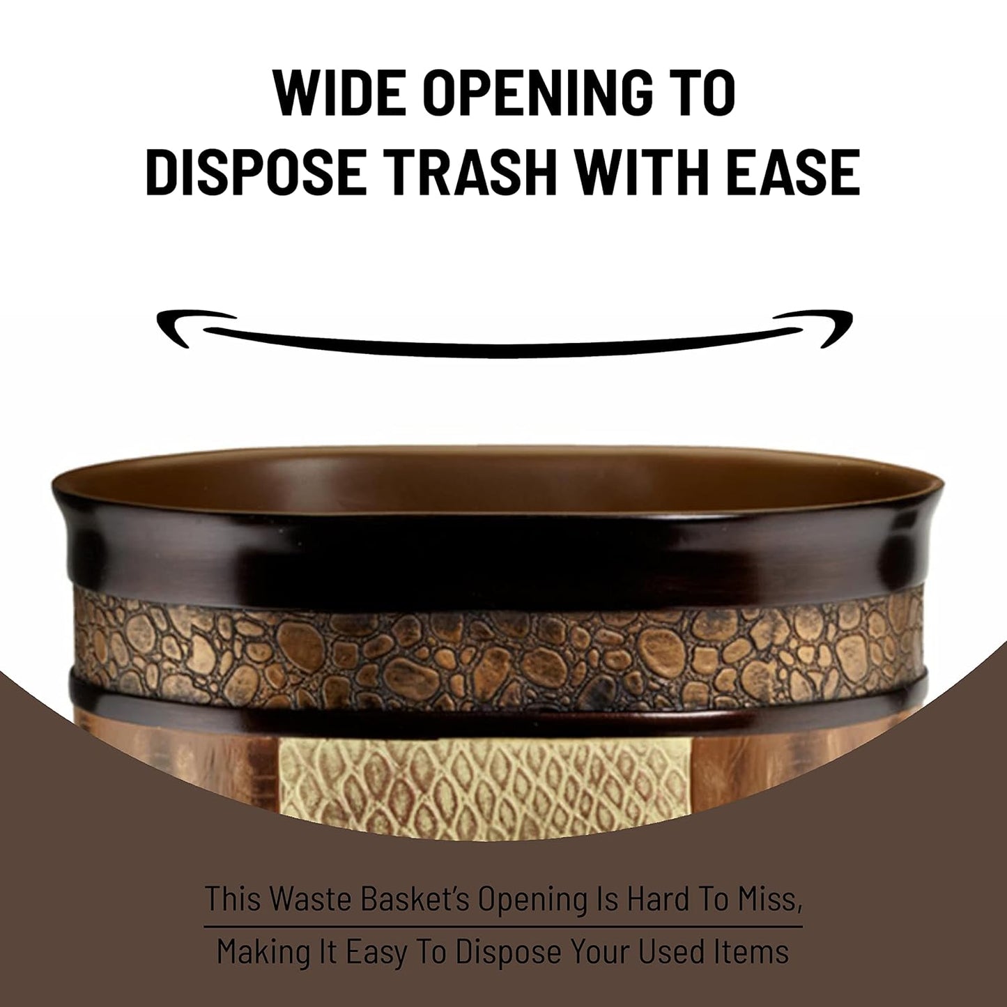 Decorative Trash Can for Bathroom, Office & Bedroom - 2.1 Gallons Stylish & Small Trash Can for Dorms, Desktop & Restroom - Chic Waste Basket for Compact Spaces, Zambia