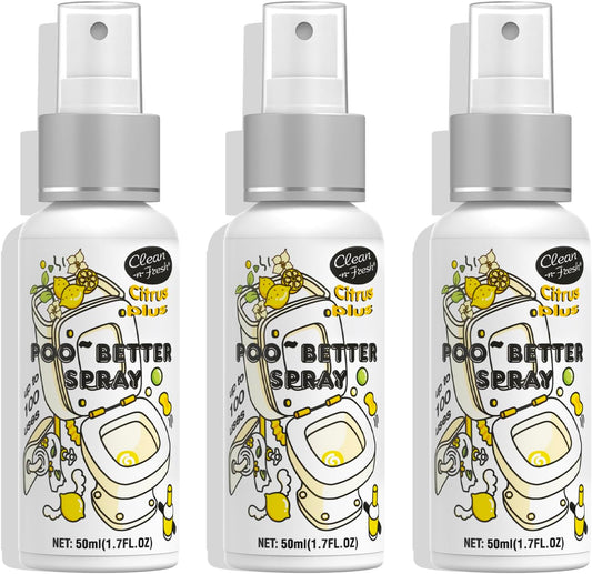 Clean-n-Fresh Toilet Spray, Pack of 3 - Citrus Scent, Bathroom & Toilet Odor Removers, Air Fresheners for Home, Travel Size Toiletries, Total 5.1 Fl Oz