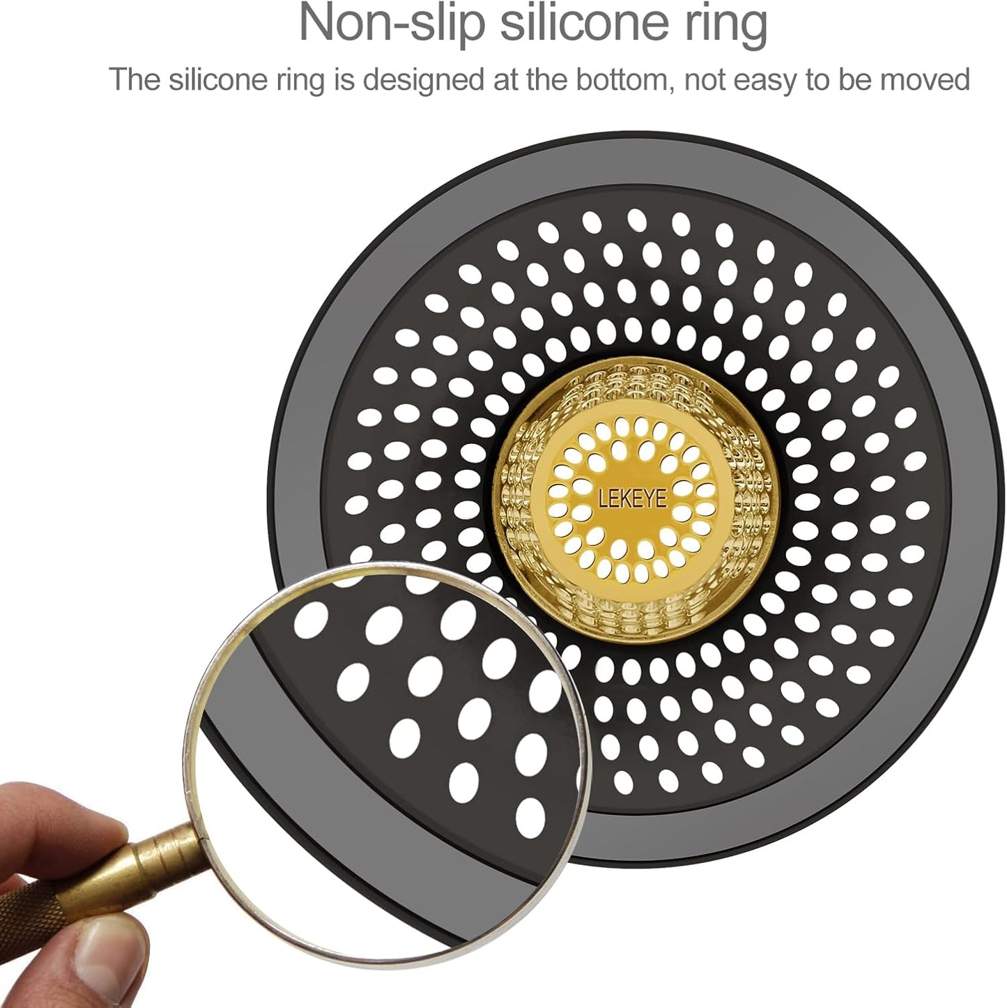 LKEYE Shower Drain Hair Catcher/Bathroom Drain Cover/Bathtub Drain Strainer/Shower Stall Drain Protector(Bronze)